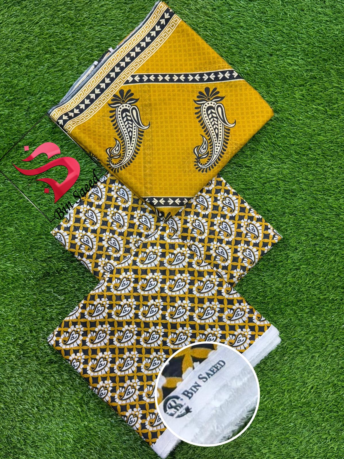 💯 Bin Saeed 3pc Lawn Unstitch