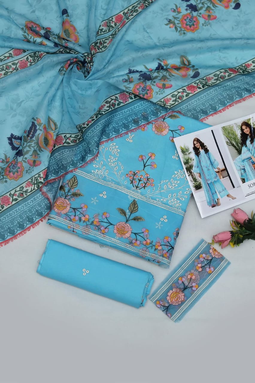 Lawn Embroidered 3pc Replica 8