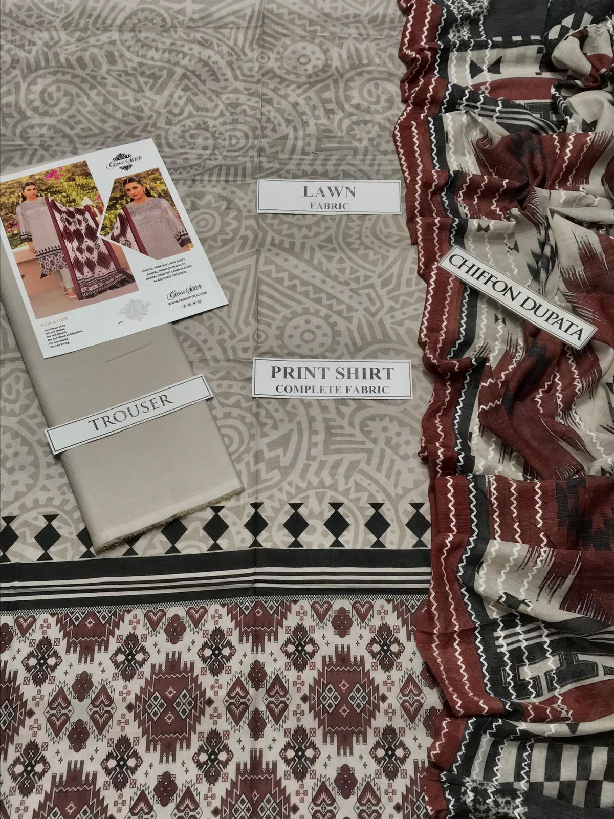Embroidered Lawn 3pc Unstitch 💞