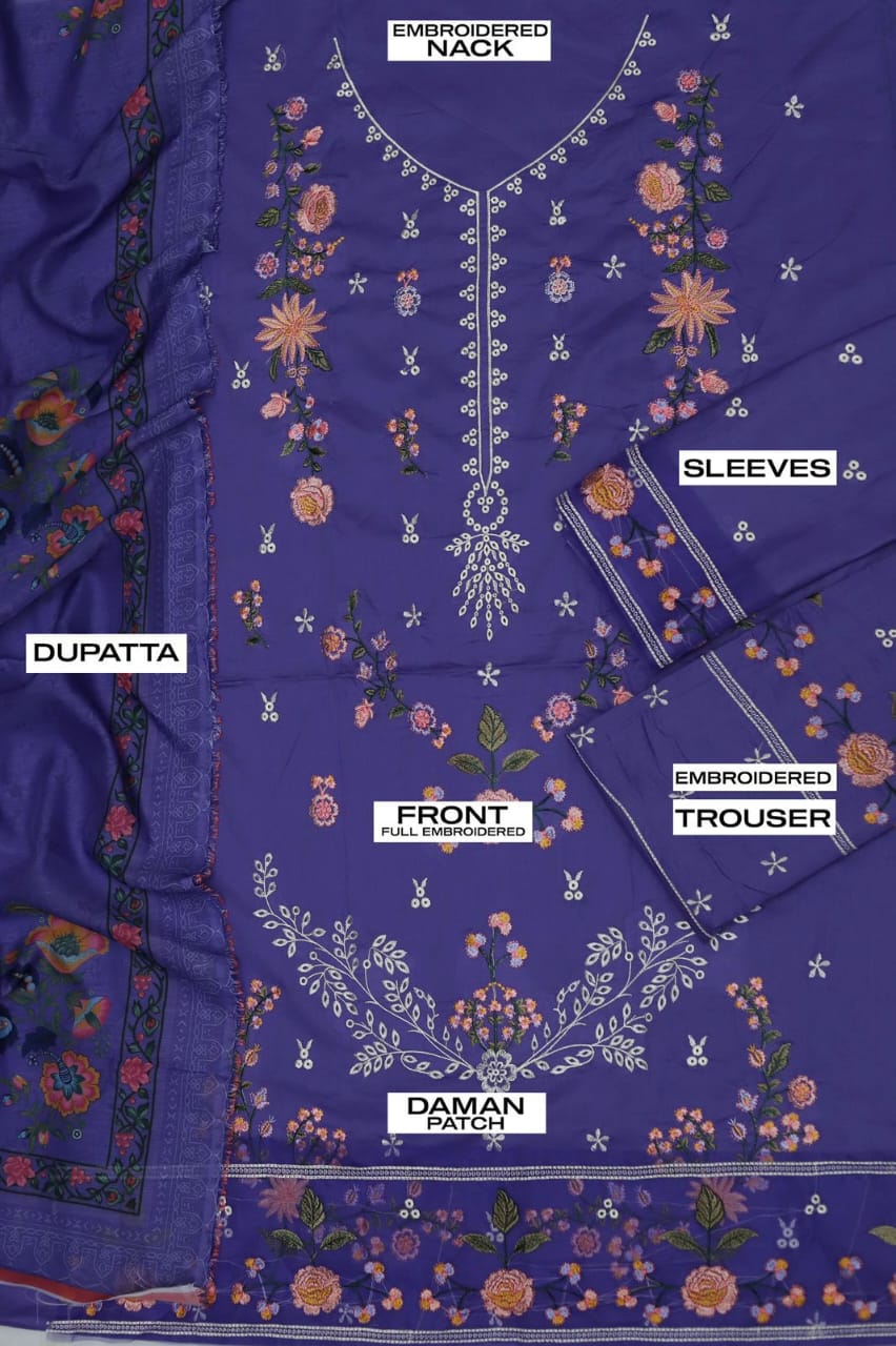 Lawn Embroidered 3pc Replica 10