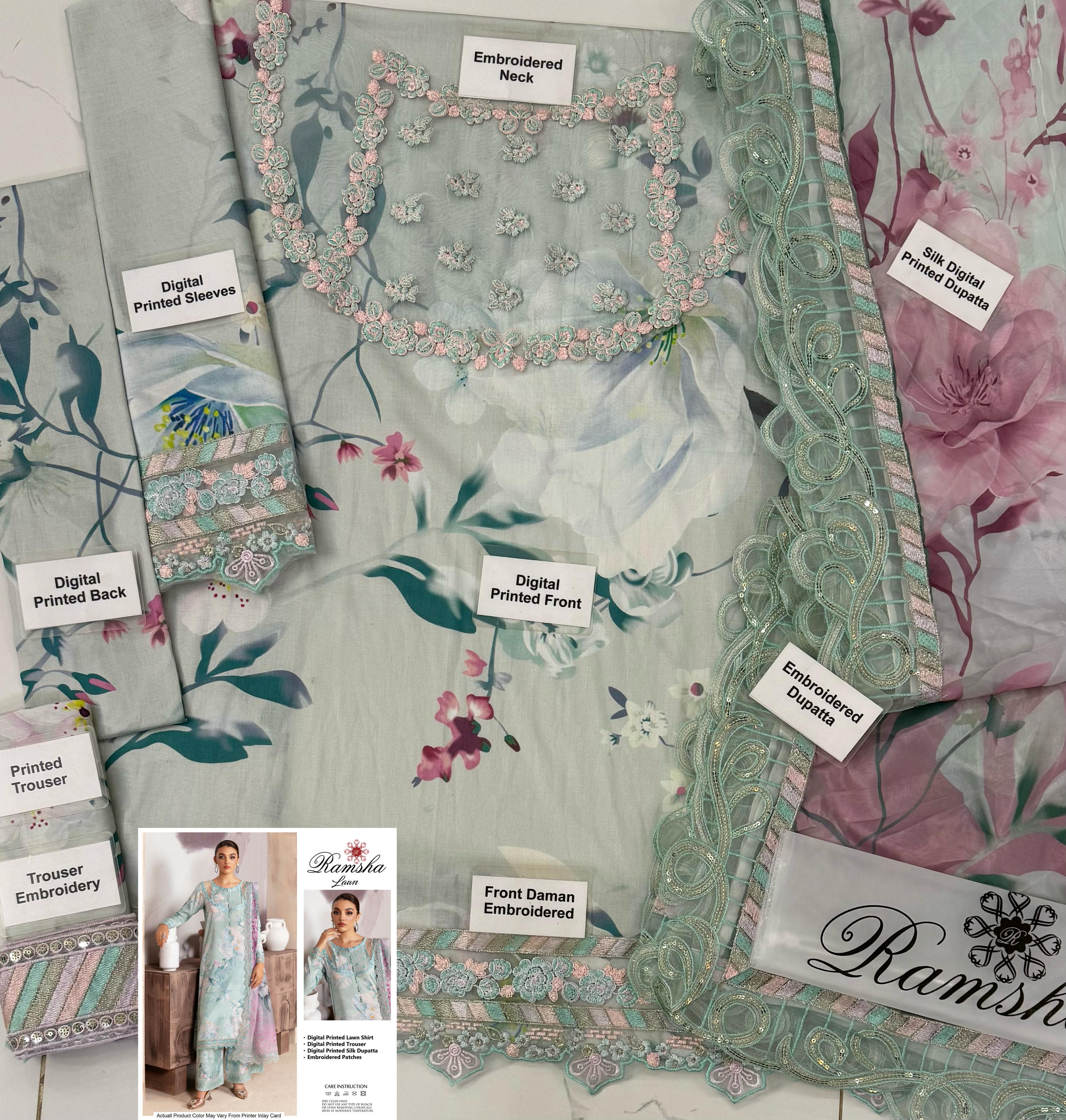 Ramsha Lawn 3pc Replica
