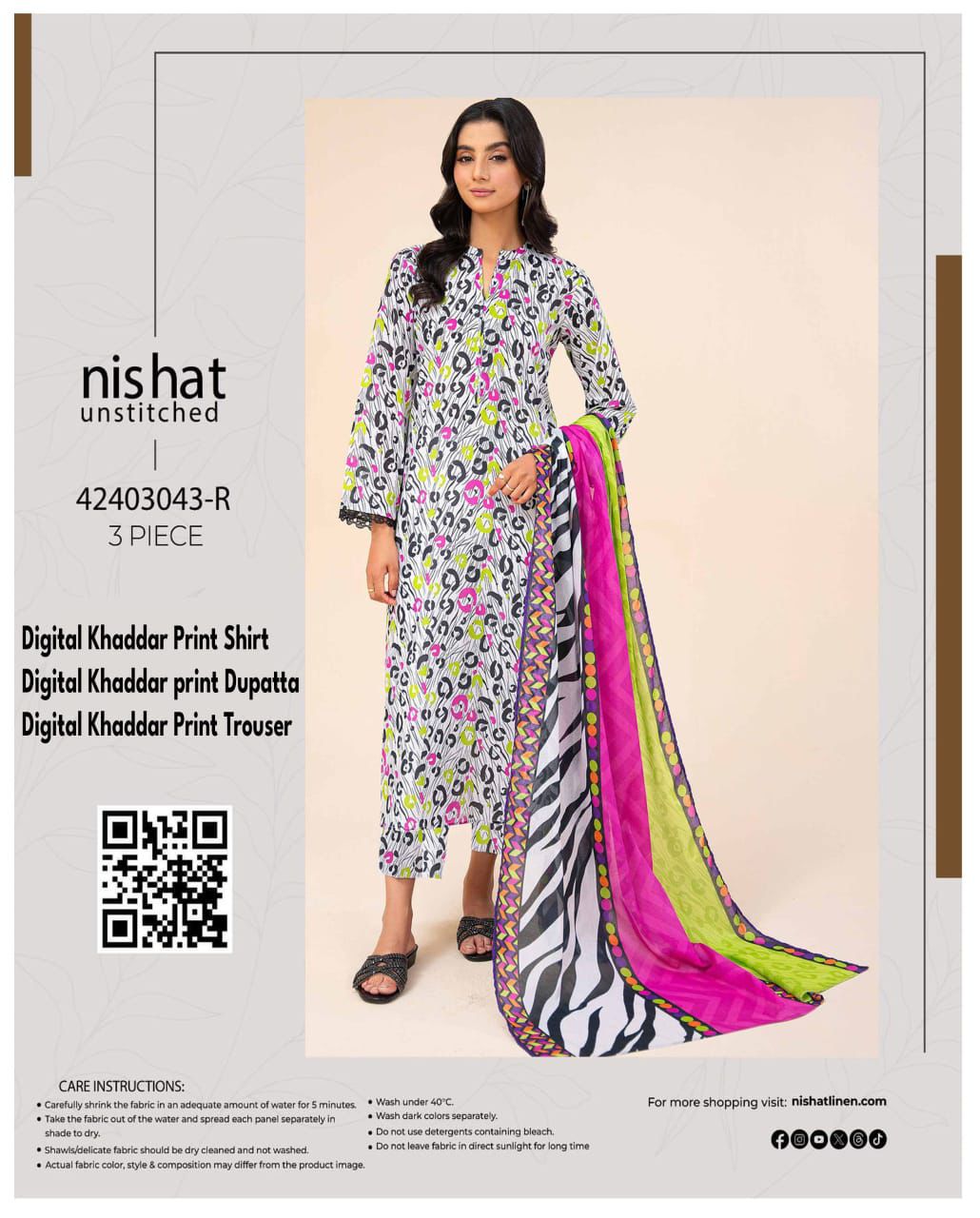 Nishat 100% original kaddar 2024