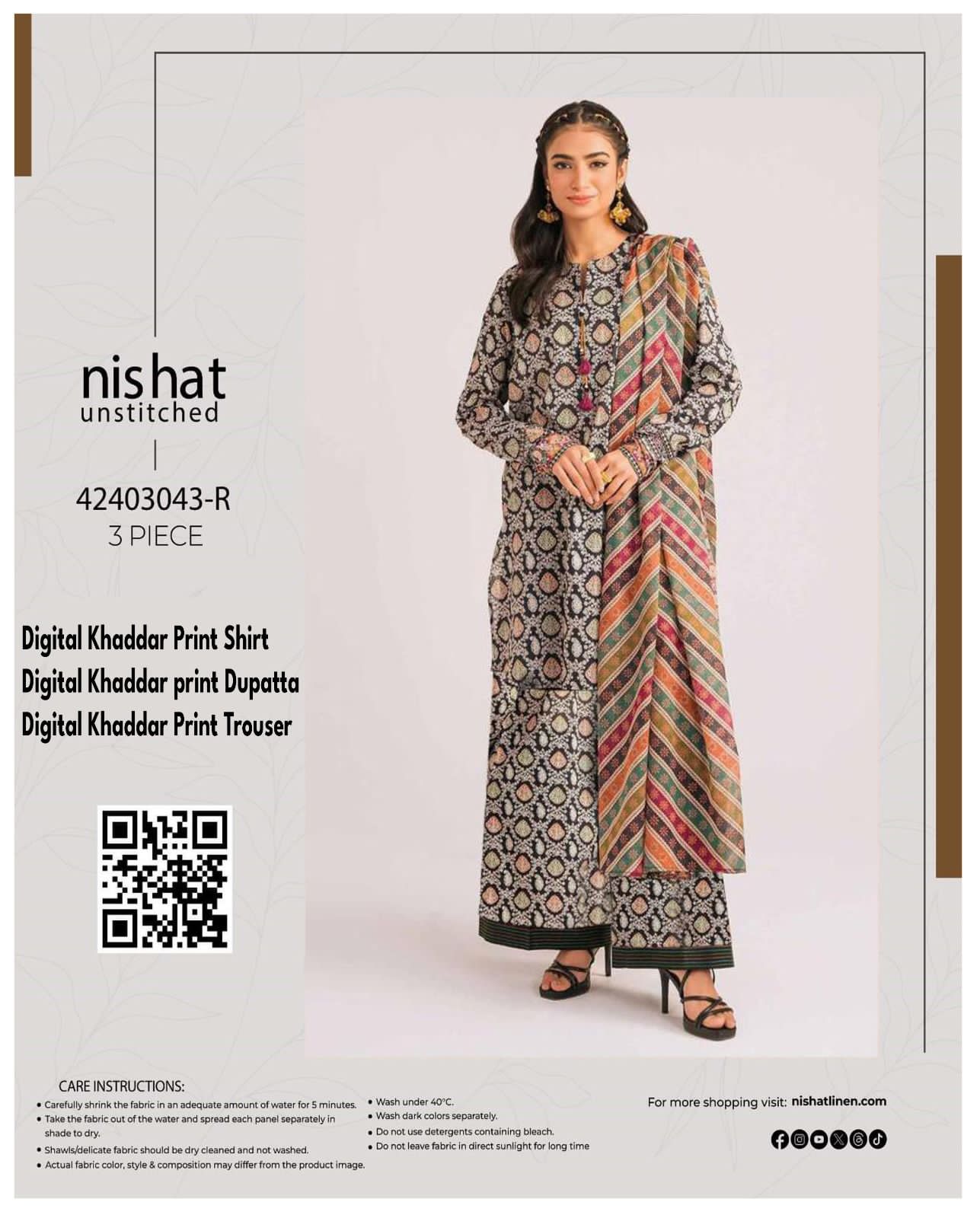 Nishat 100% original kaddar 2024