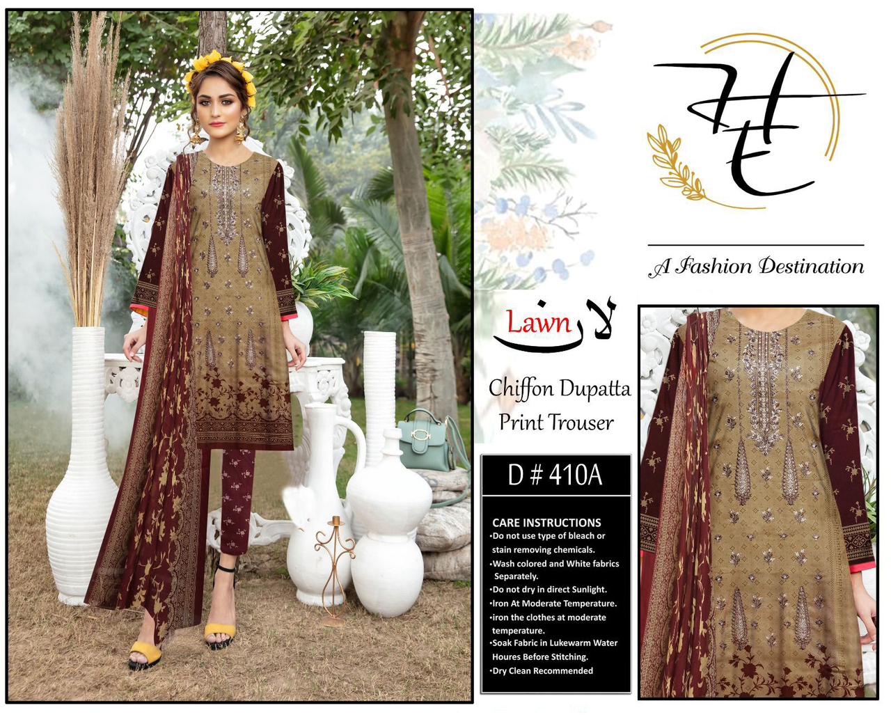 Hajra Eman Chiffon Dupatta Lawn 3pc Unstitch