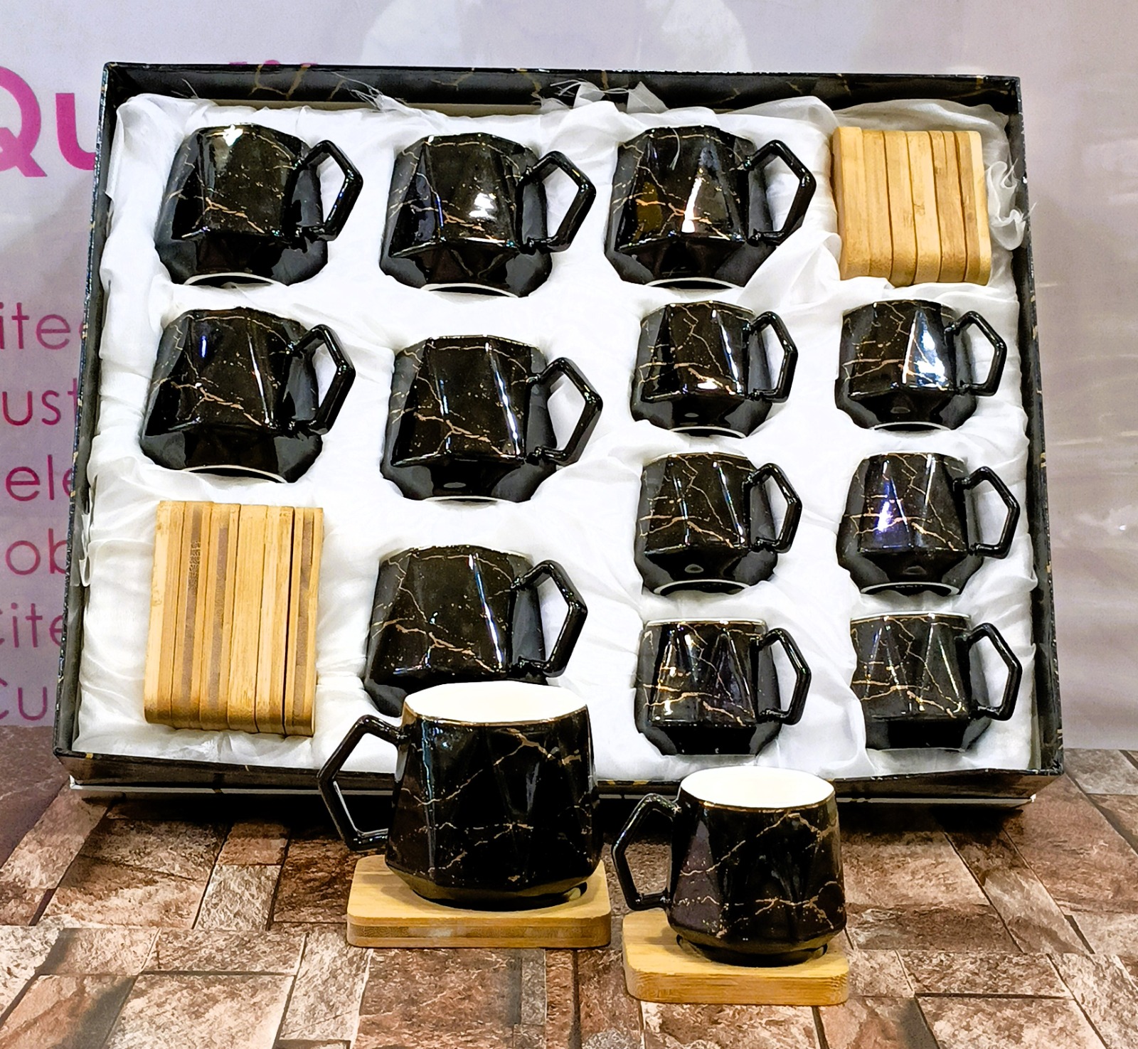 Cups & Bamboo Coasters