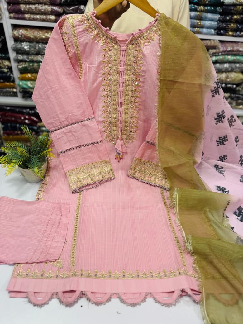 Cotton Embroidered 3pc Stitch 14