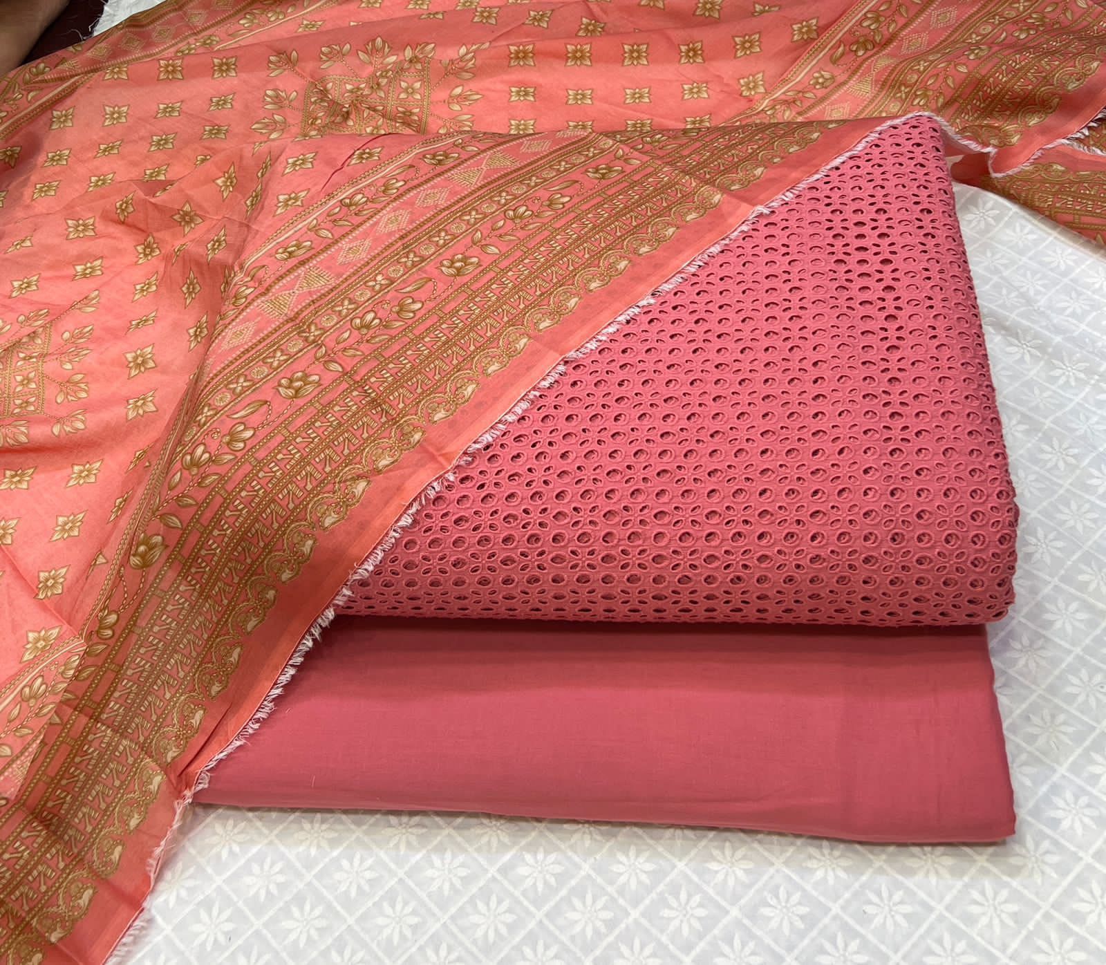 Chikan Kari 3pc With Lawn Dupatta