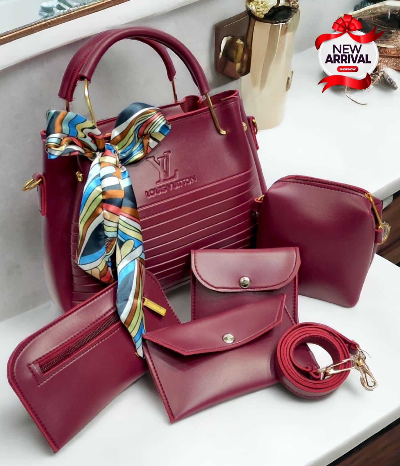 Most Demanded LV 5 Pcs Bag Set For Girls 🎀