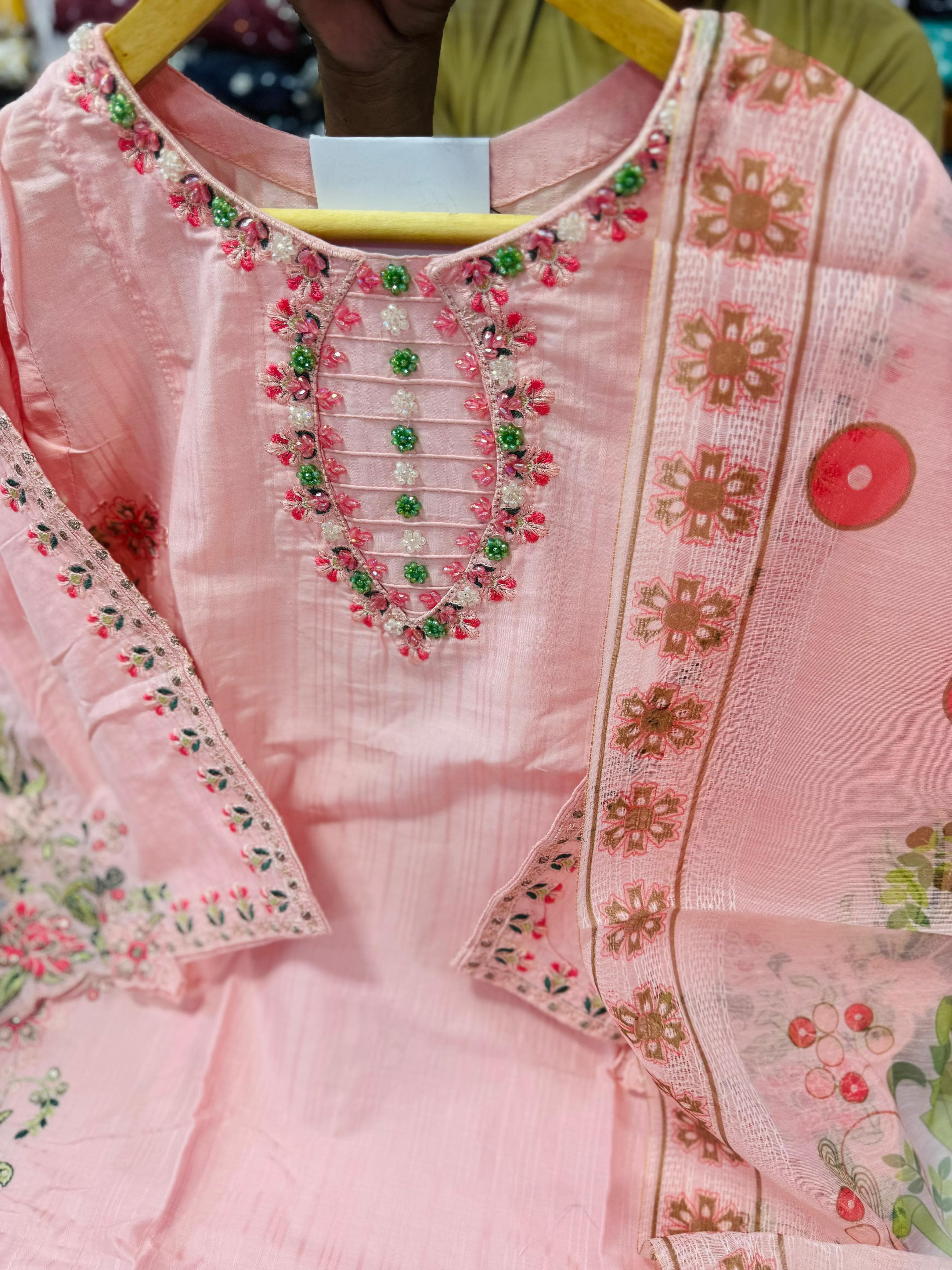Cotton Stitch 3pc With Farshi Shalwar