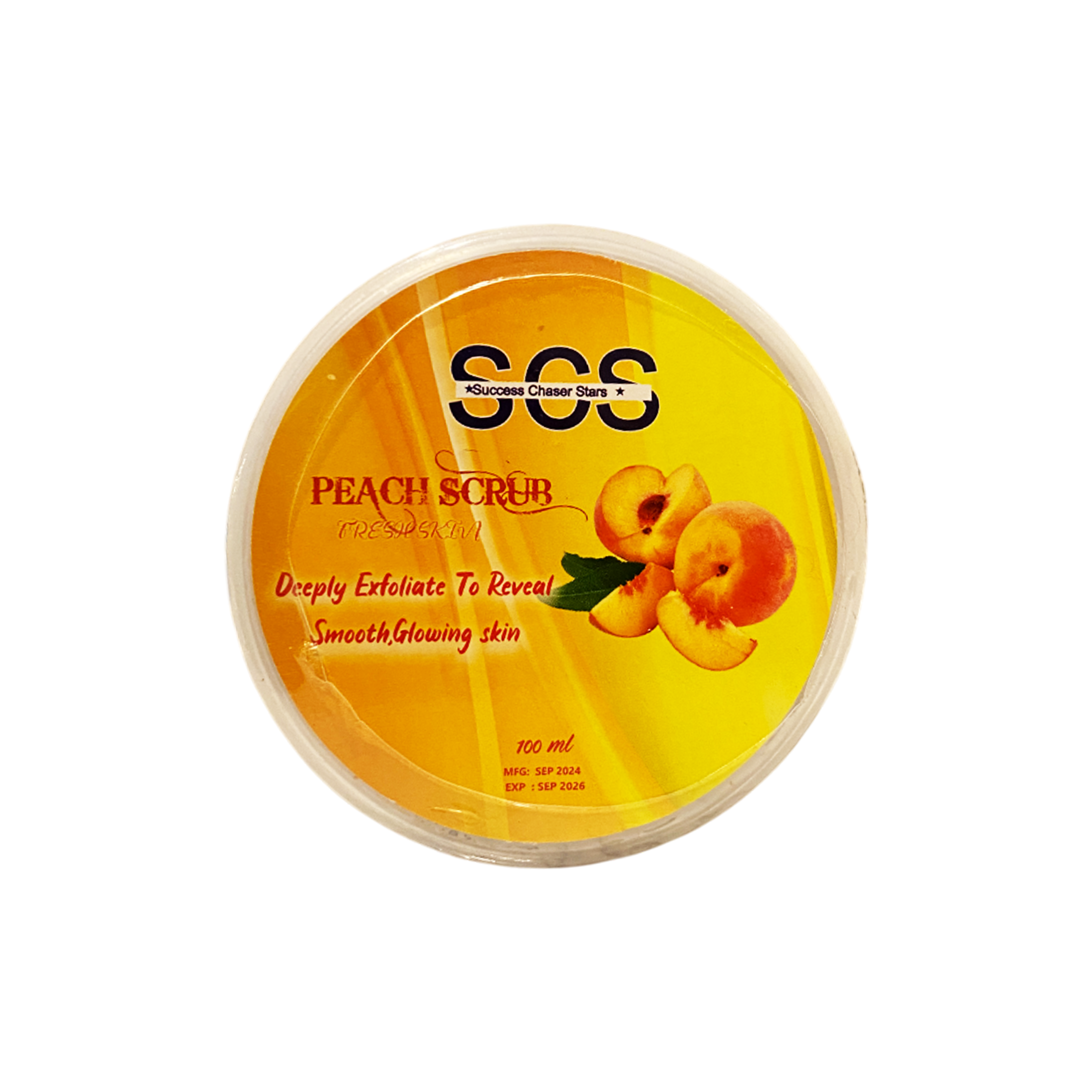 SCS Peach Scrub skin brightening deep cleansing formula