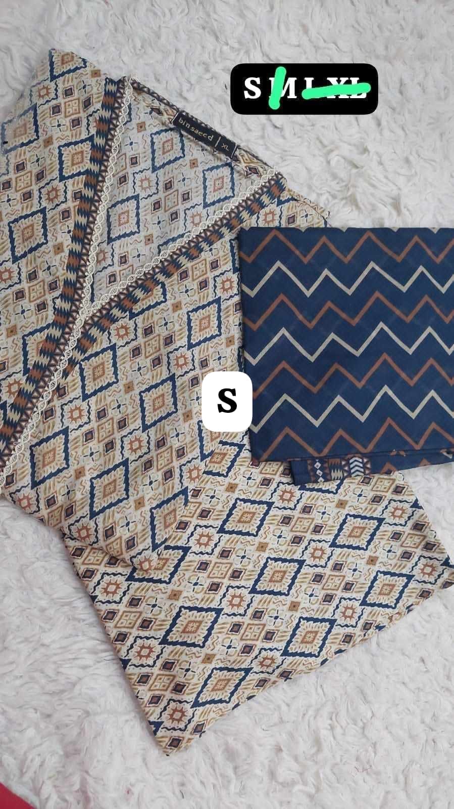 Bin Saeed Lawn 3pc Stitch