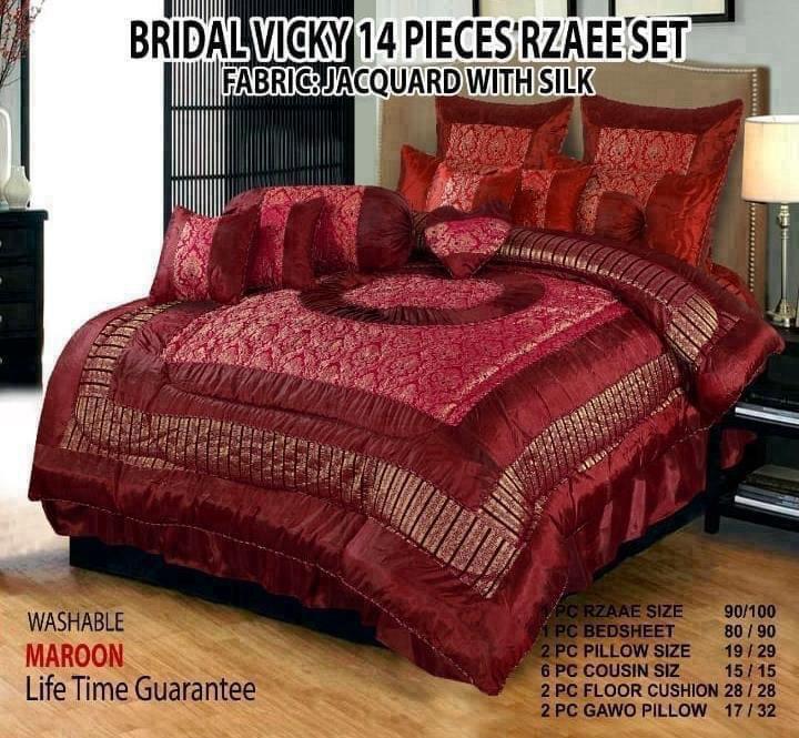 💥 *New Arrival*💥  *Bridal Vicky Razae Sets*  😍😍 *14pc Razae Set*😍😍   Fabric: *Jacquard Silk* 1