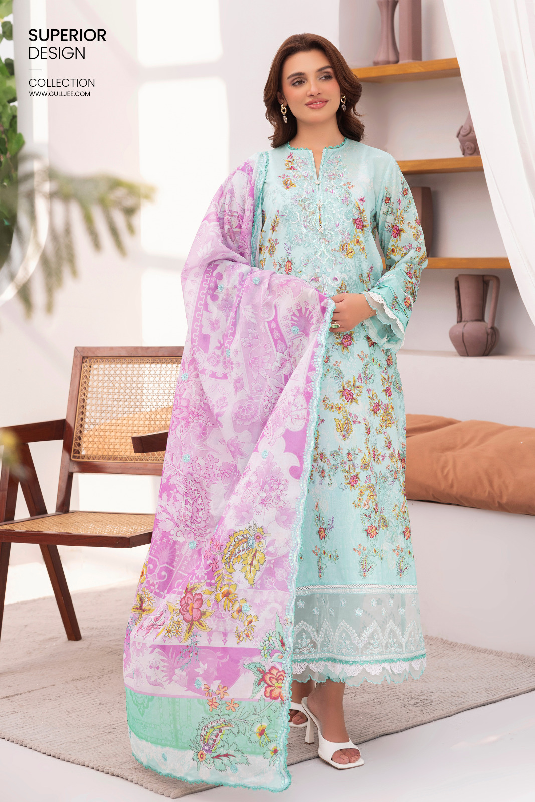 💯 Original Mahajal by Gull Jee Lawn 3pc 1