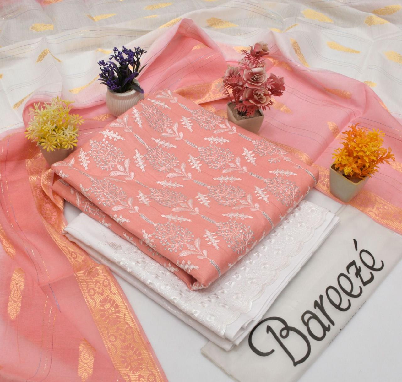 (*BAREEZE LAWN 2025 OPENING*)  FABRIC :  DORIYA COTTON LAWN ✅  *3pc Embroidery Doriya cotton  Lawn* 4