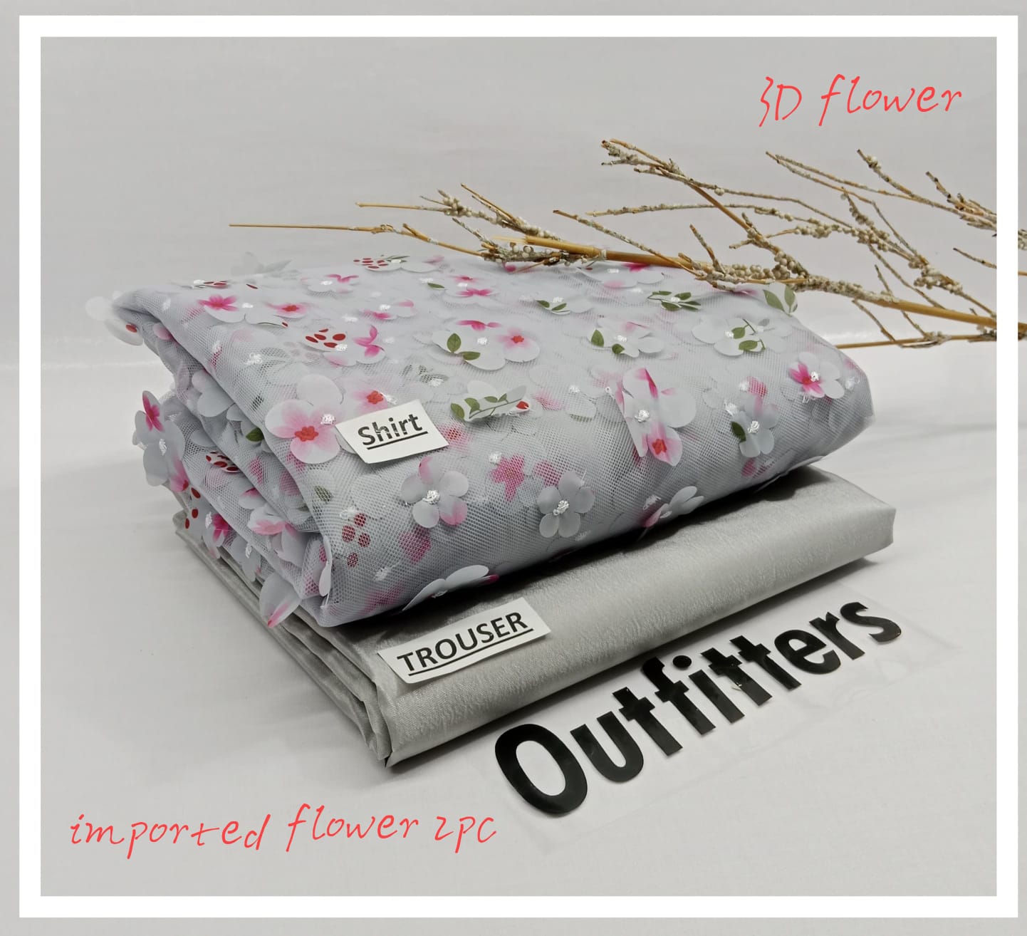 3d Imported flower 2pc