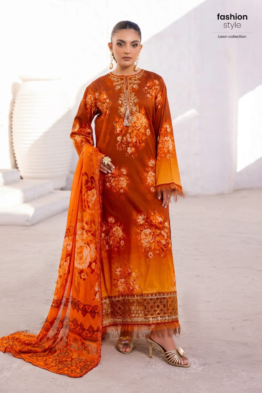 💯 Original Ziva by Gull Jee Lawn 3pc 1