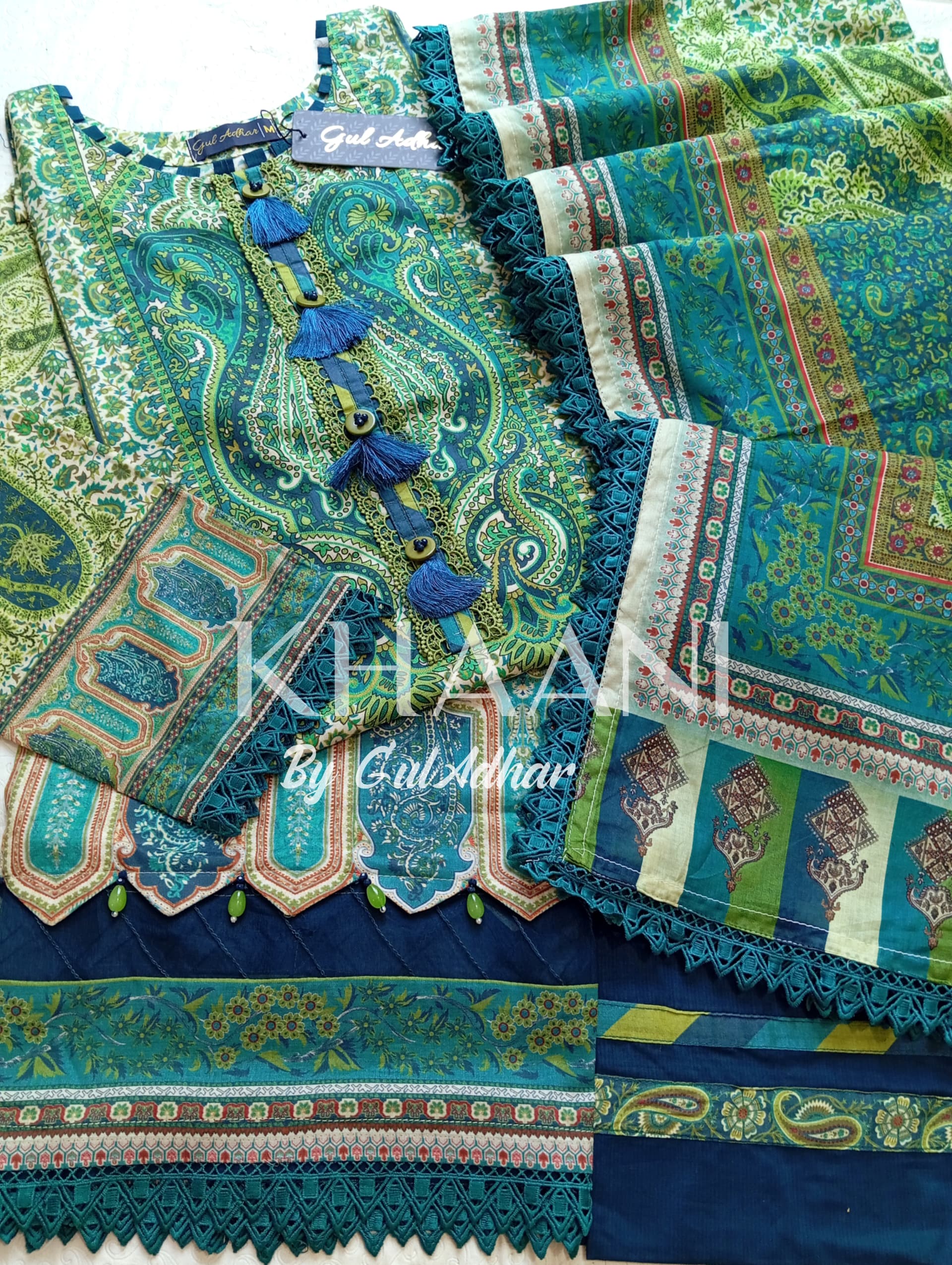 💯 Khaani Premium Lawn Stitch 3pc
