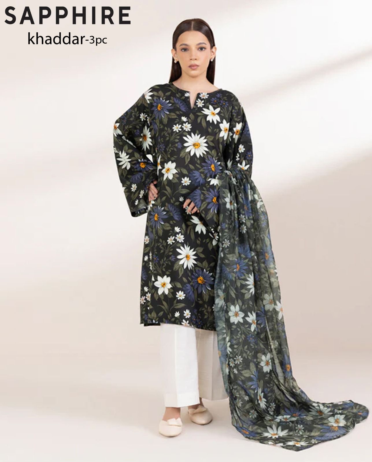 Sapphire Khaddar 3pc M Prints