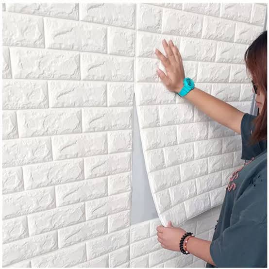 3D White Brick Wall Stickers | Self-Adhesive Waterproof Home Decor Smart Wall Sticker Sheet