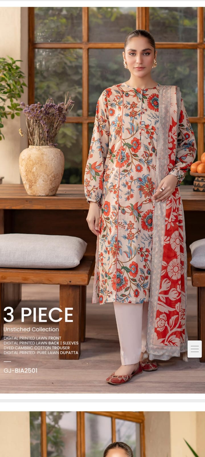 💯 Original Biya by Gull Jee Lawn 3pc