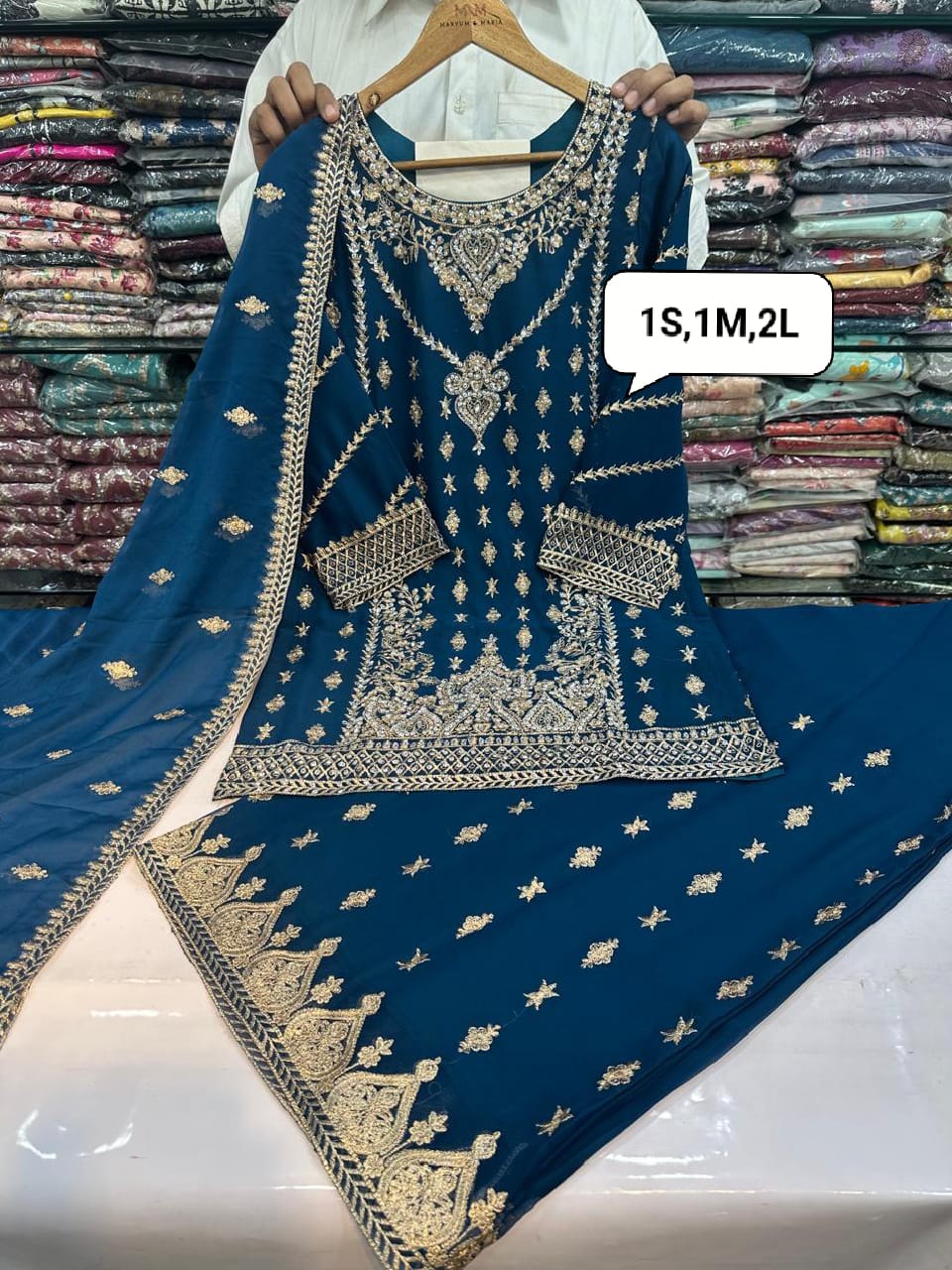 Chiffon Sharara Stitch 3pc 💞 1
