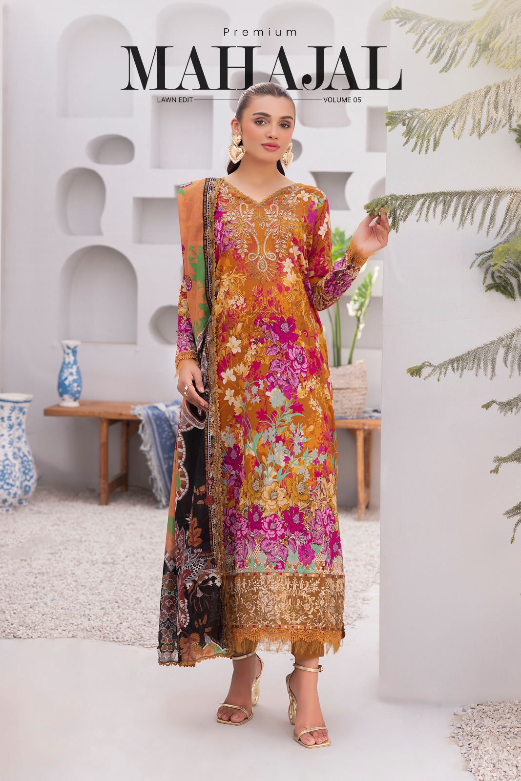 💯 Original Mahajal by Gull Jee Lawn 3pc 1