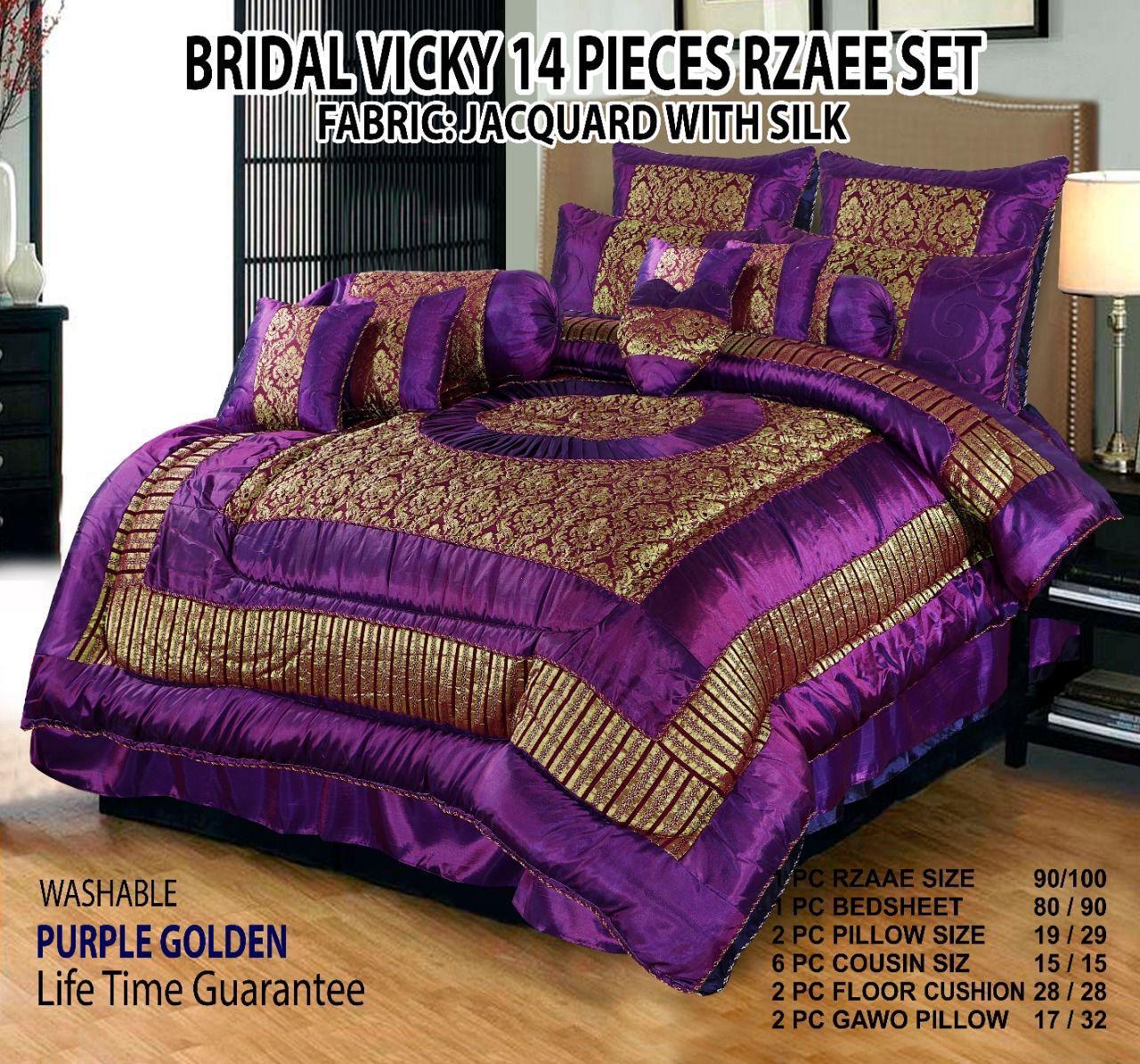 💥 *New Arrival*💥  *Bridal Vicky Razae Sets*  😍😍 *14pc Razae Set*😍😍   Fabric: *Jacquard Silk* 1