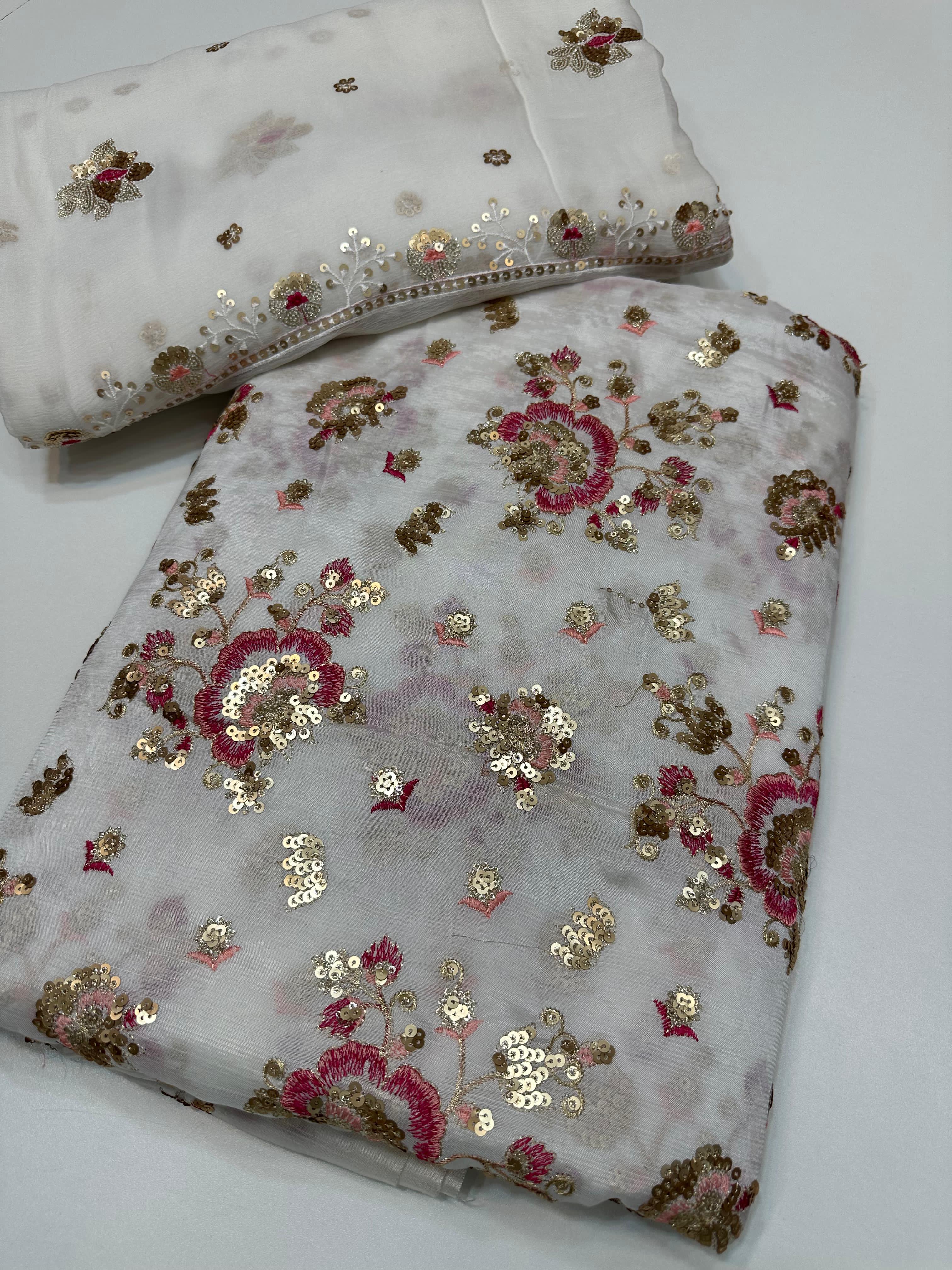 Pakistani Raw Silk Multi Sequence 3pc