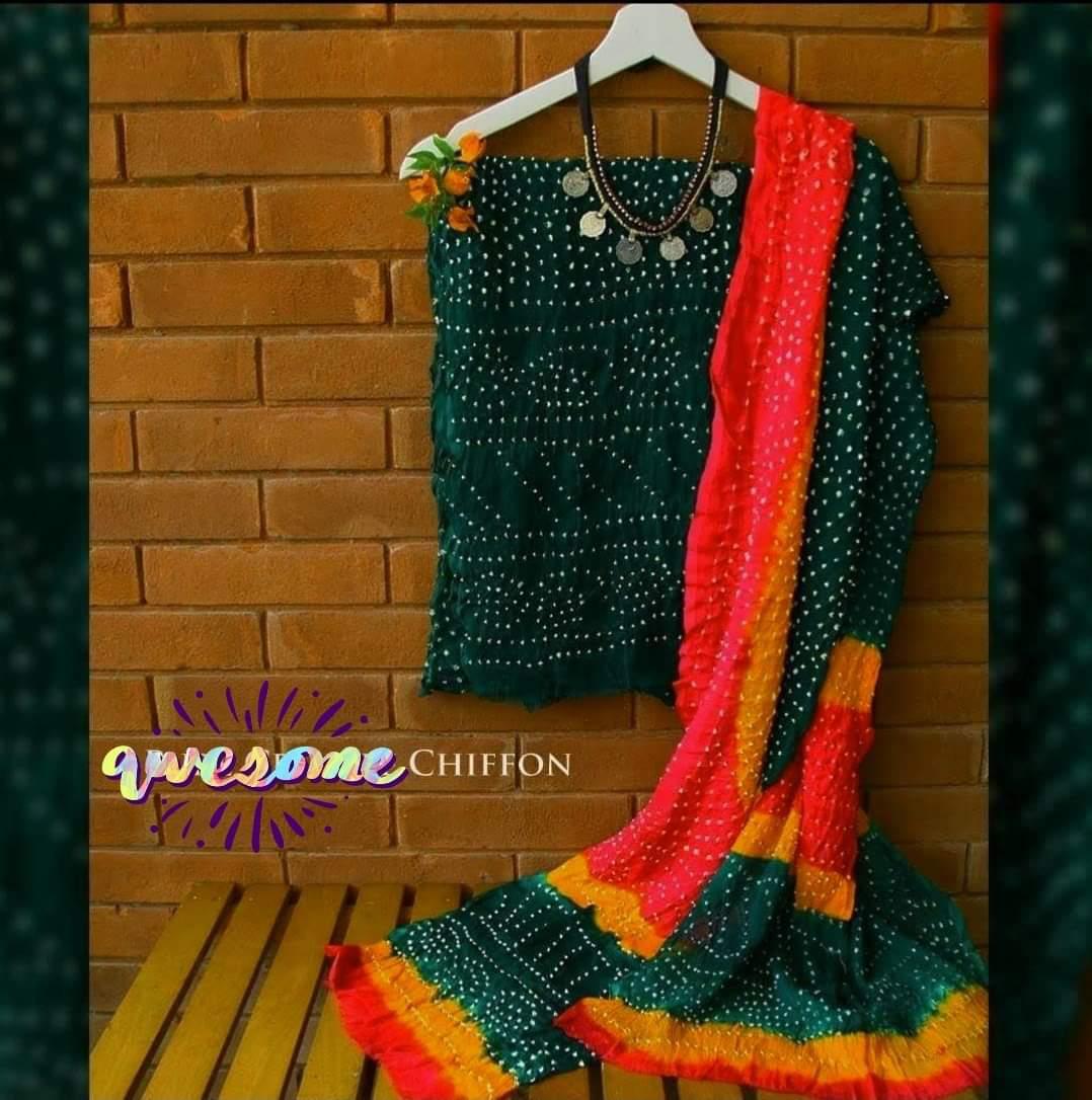 Crinkle Chiffon Chunri 2pc 1
