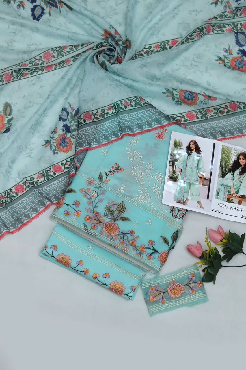 Lawn Embroidered 3pc Replica 7