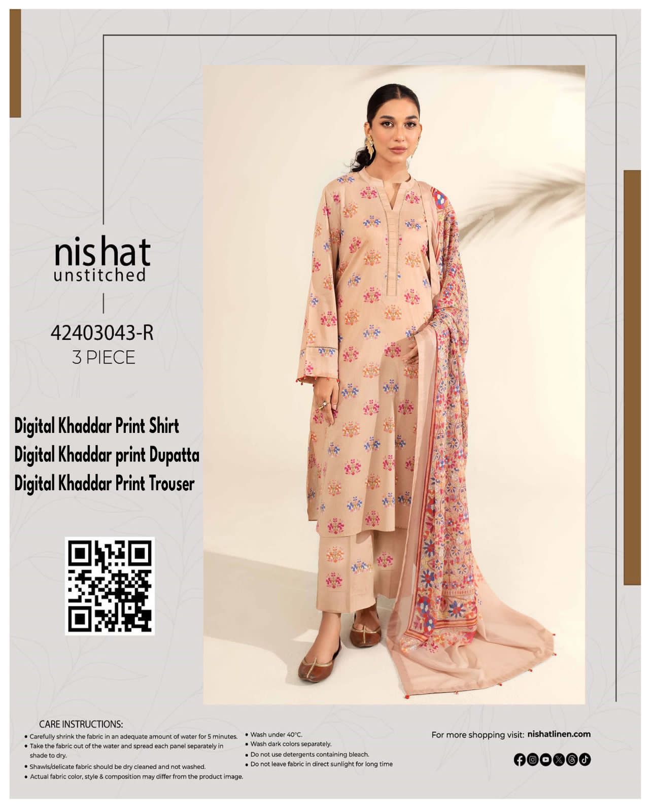 Nishat 100% original kaddar 2024