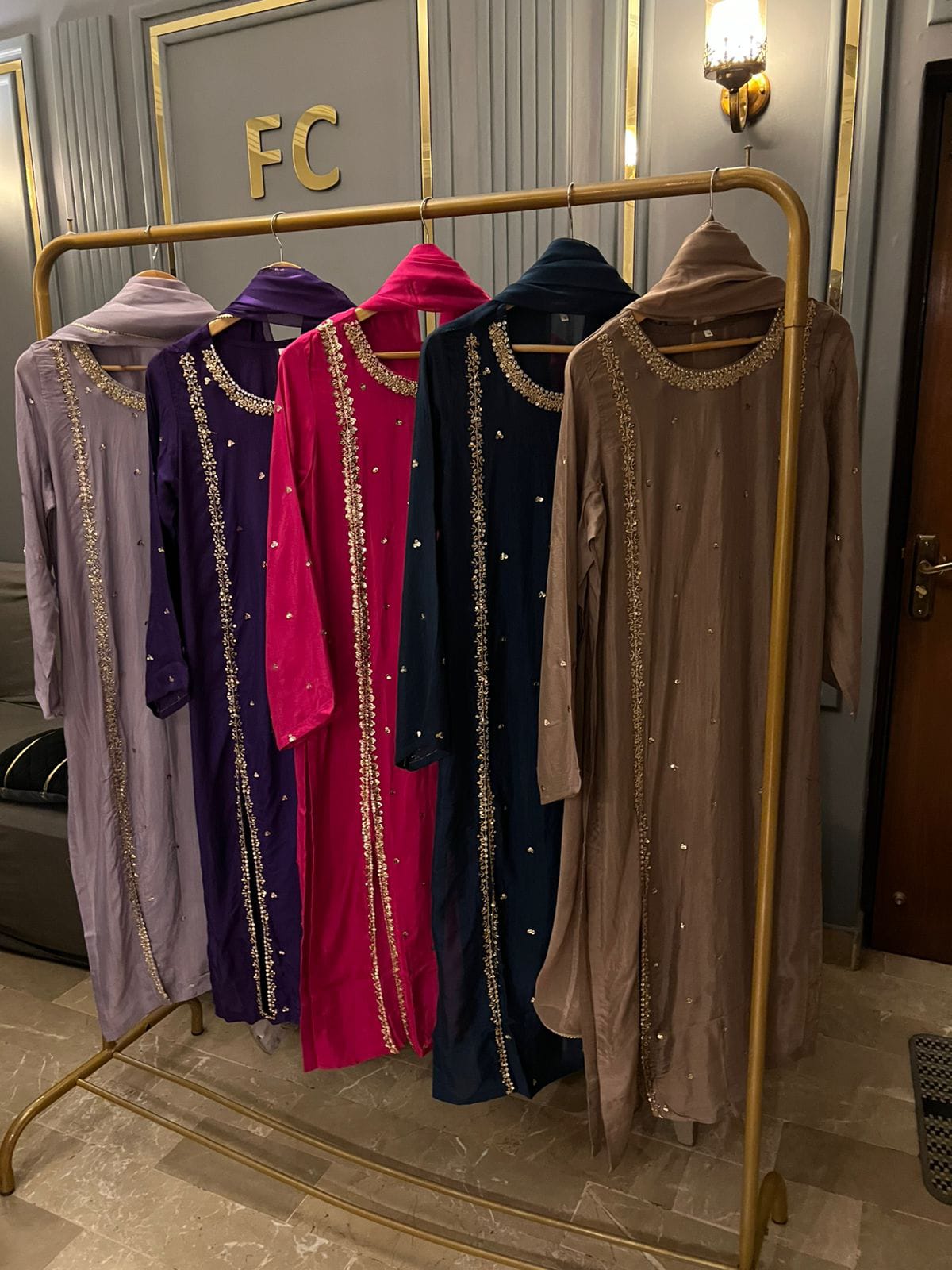 Silk Heavy Zardozi Work Stitch 3pc