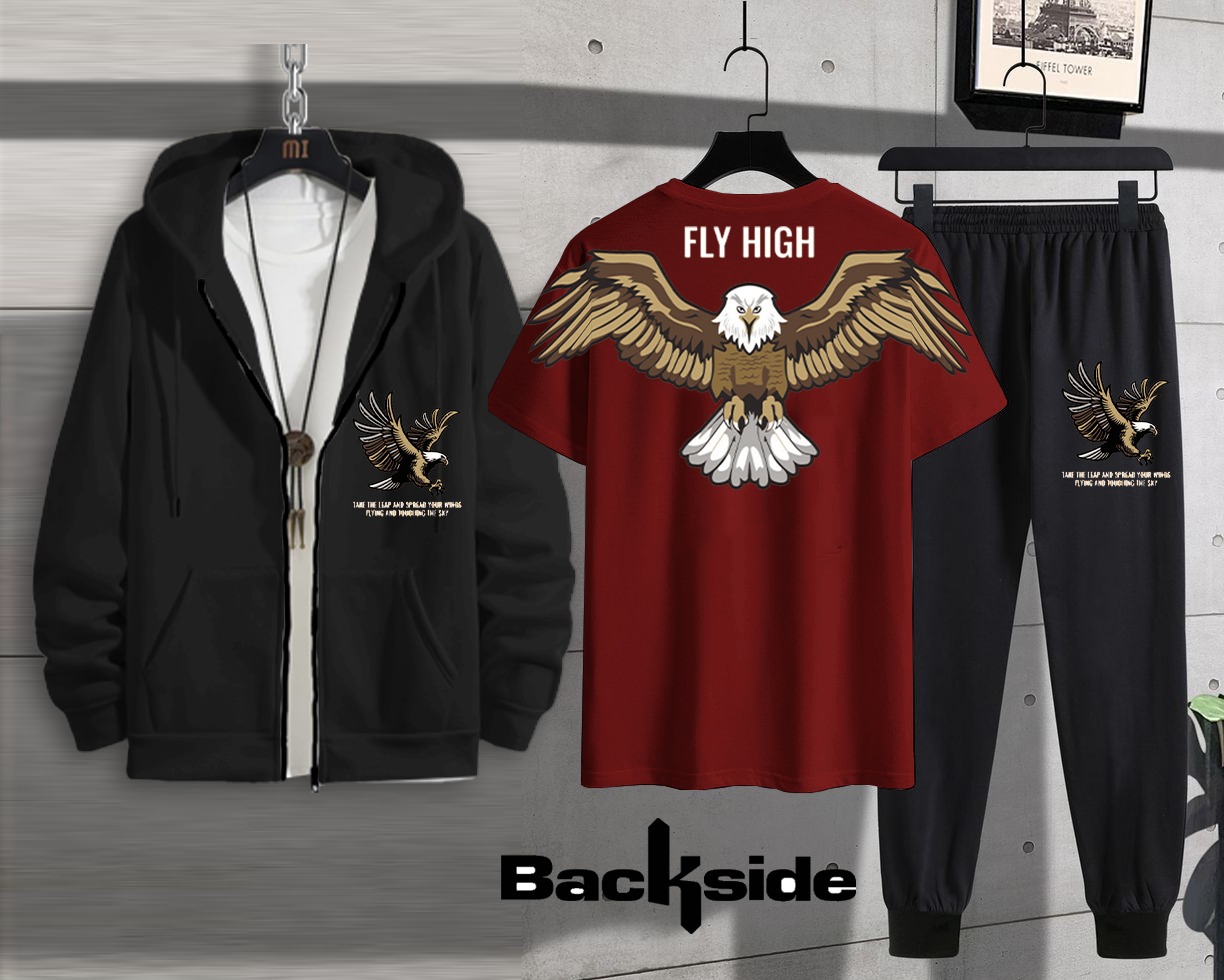 Winter Men' s Collection Pack of 3 Track Suits. T.Shirt+Trouser+Zipper