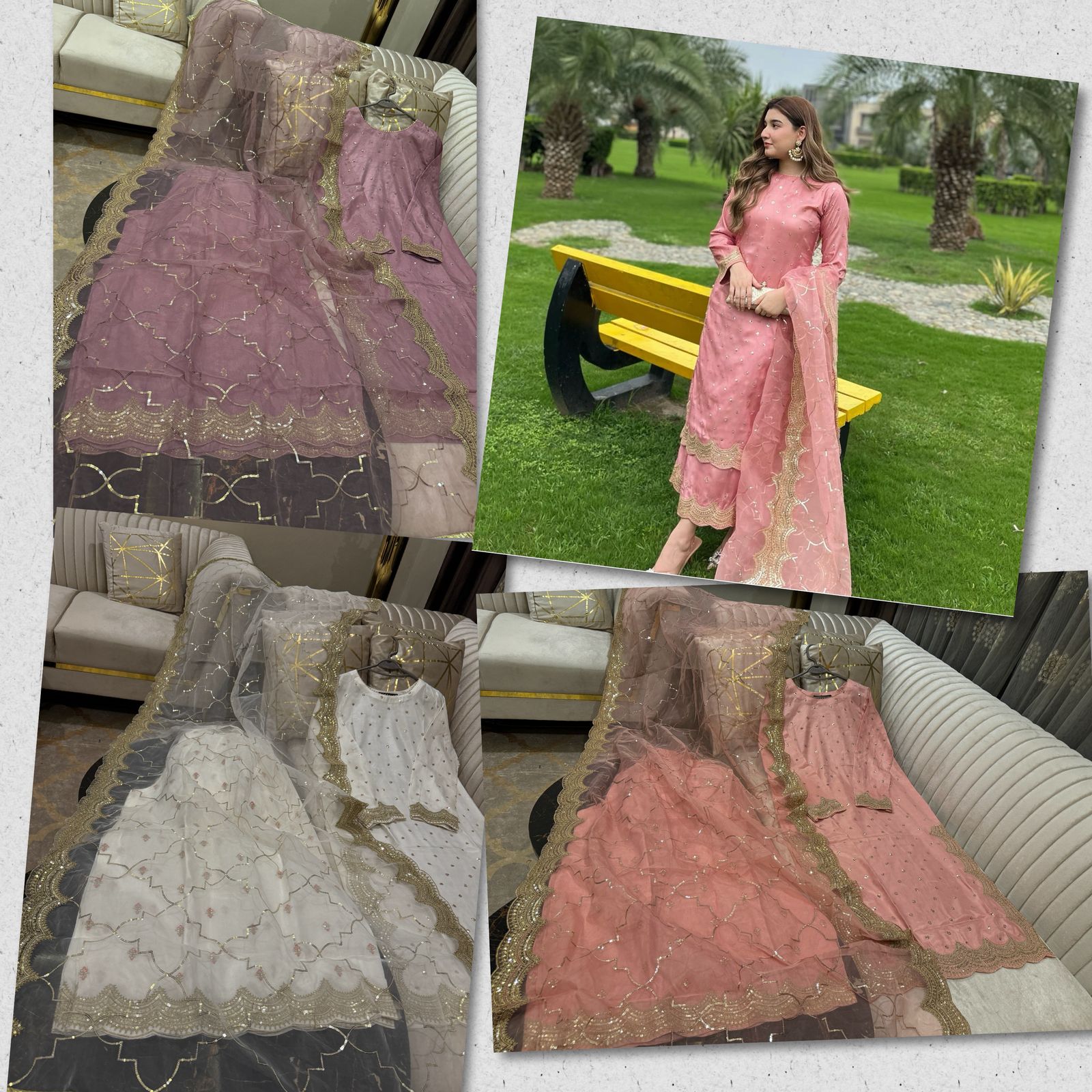 Raw Silk Heavy Sequence Work 3pc