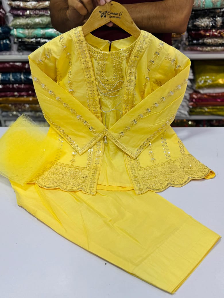 Kid's Lawn 3pc With Farshi Shalwar