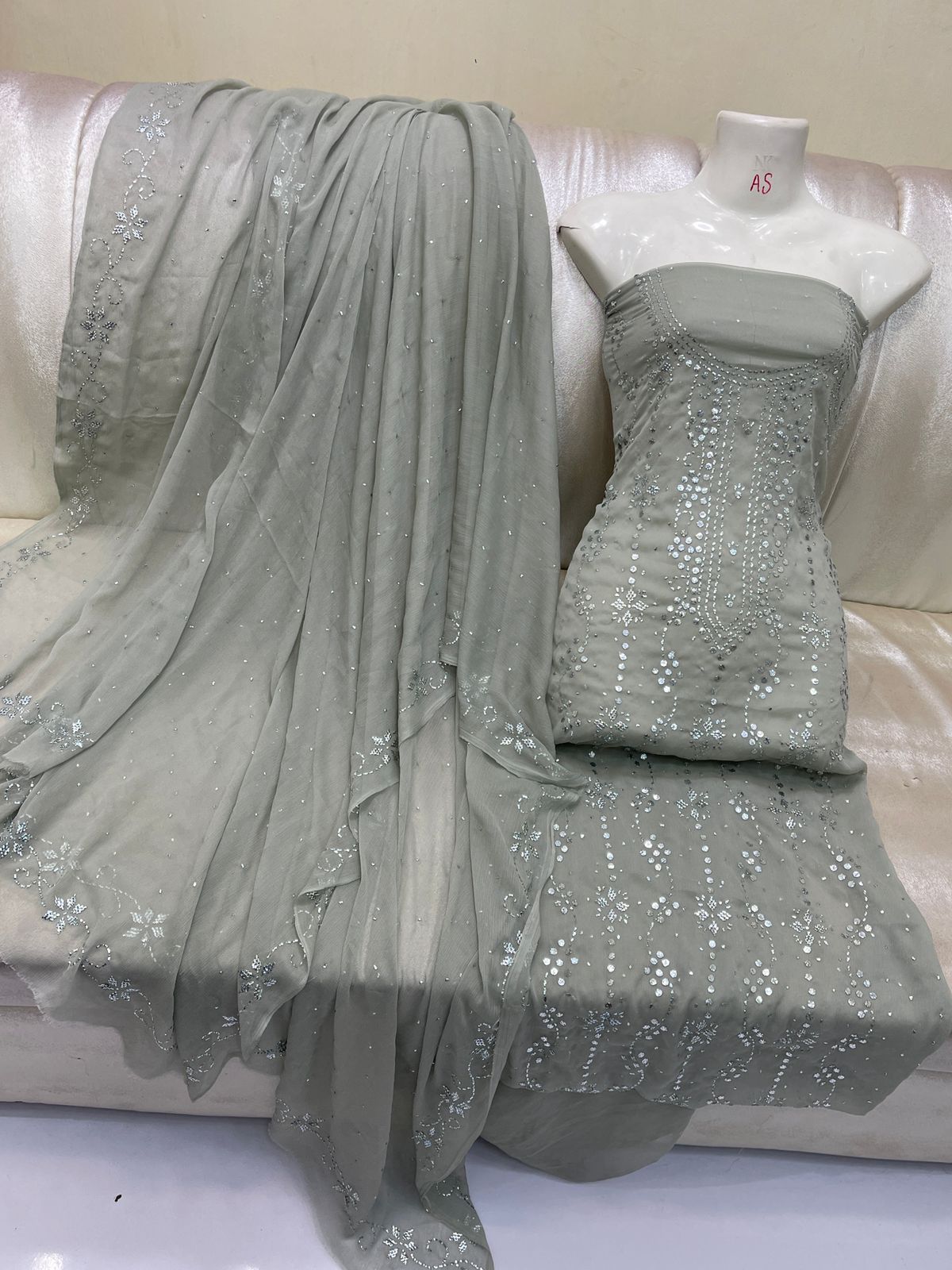 Bamber Chiffon Kamdani 2pc Unstitch 💞