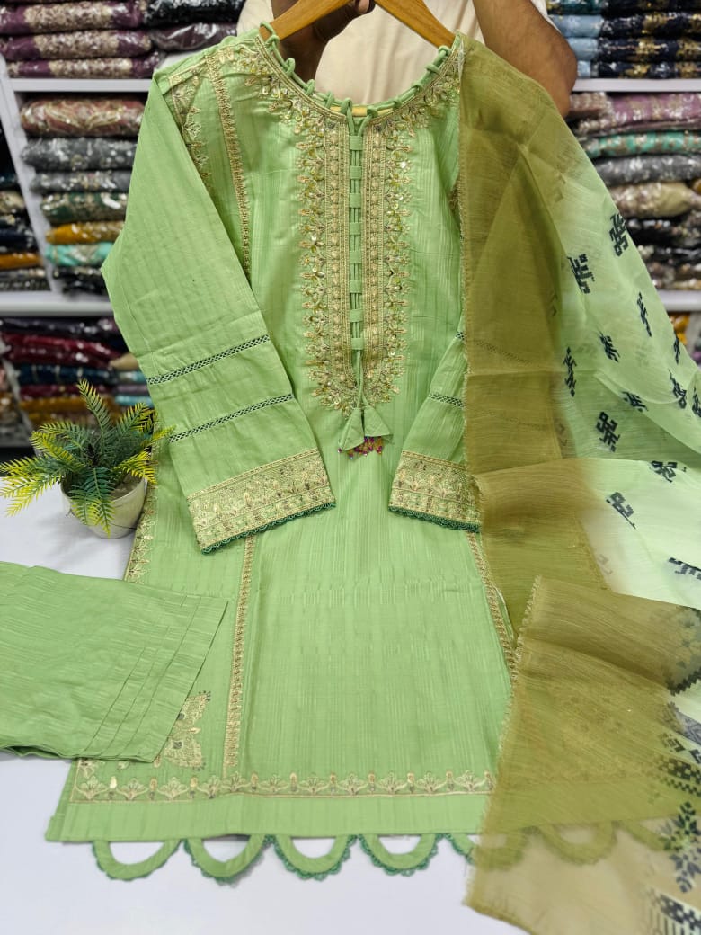 Cotton Embroidered 3pc Stitch 14
