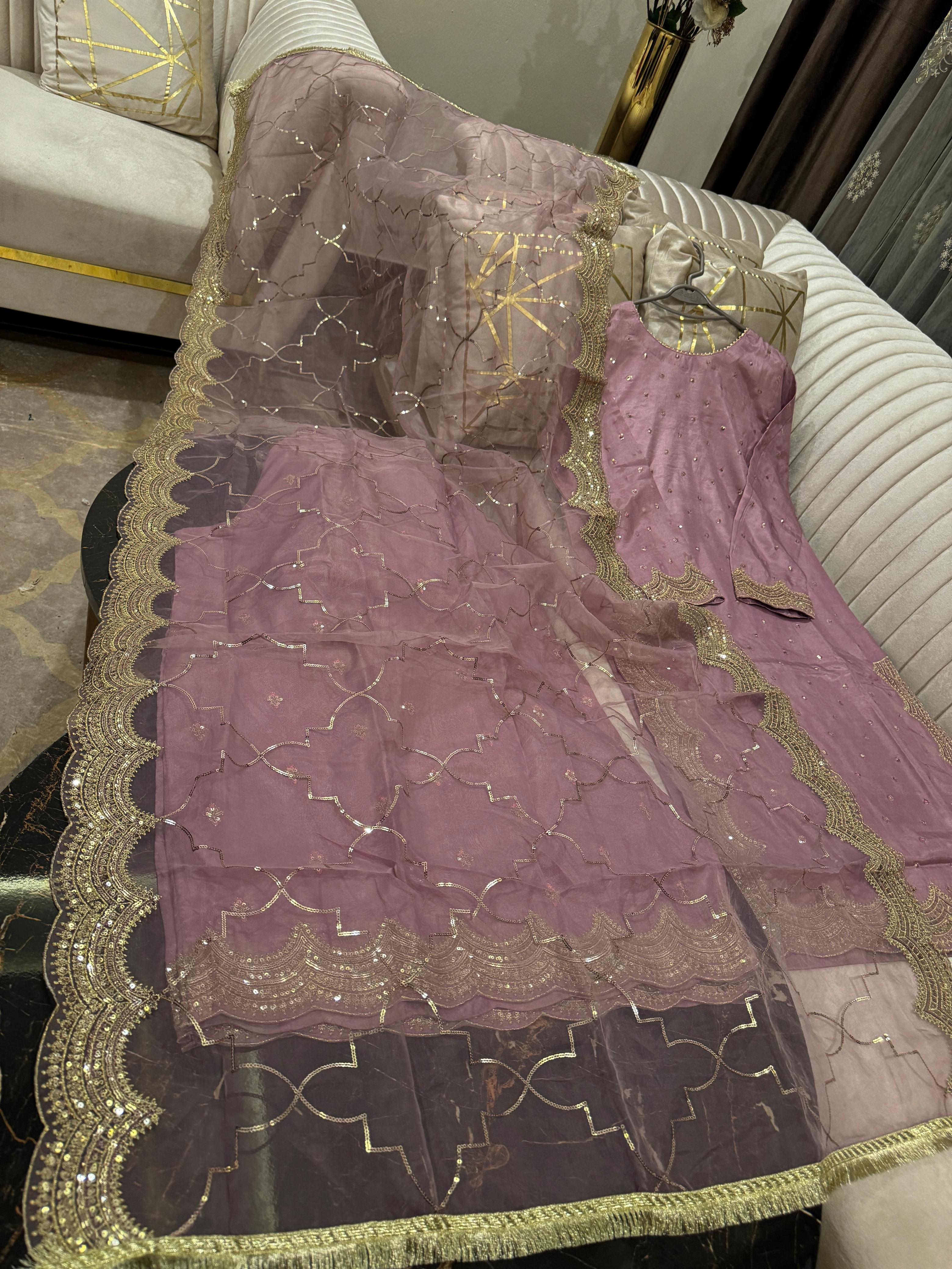 Raw Silk Heavy Sequence Work 3pc