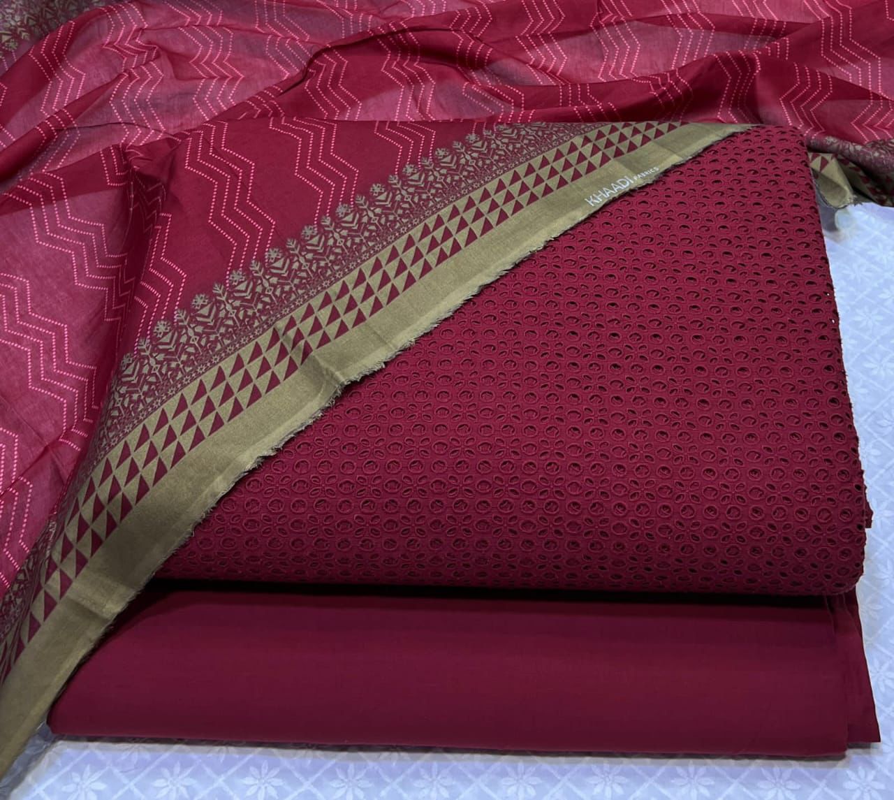 Chikan Kari 3pc With Lawn Dupatta