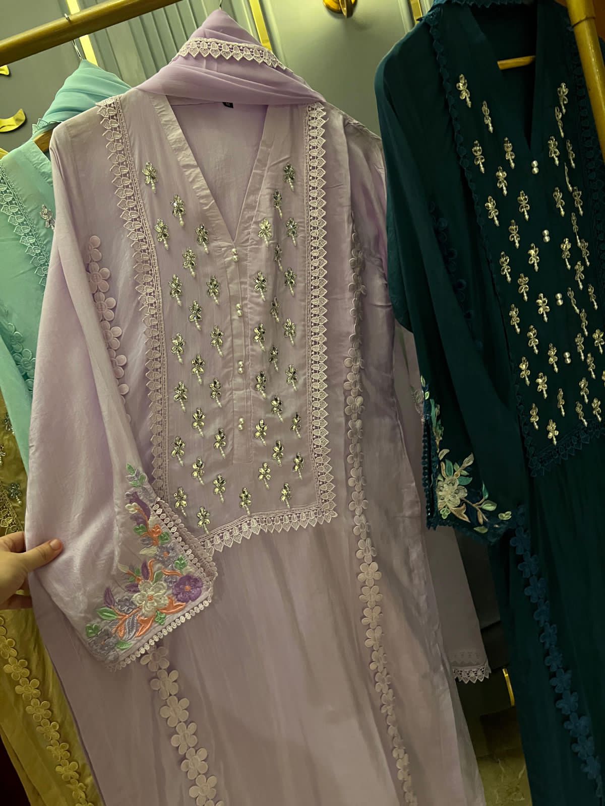 Silk Heavy Embroidered 3pc Stitch