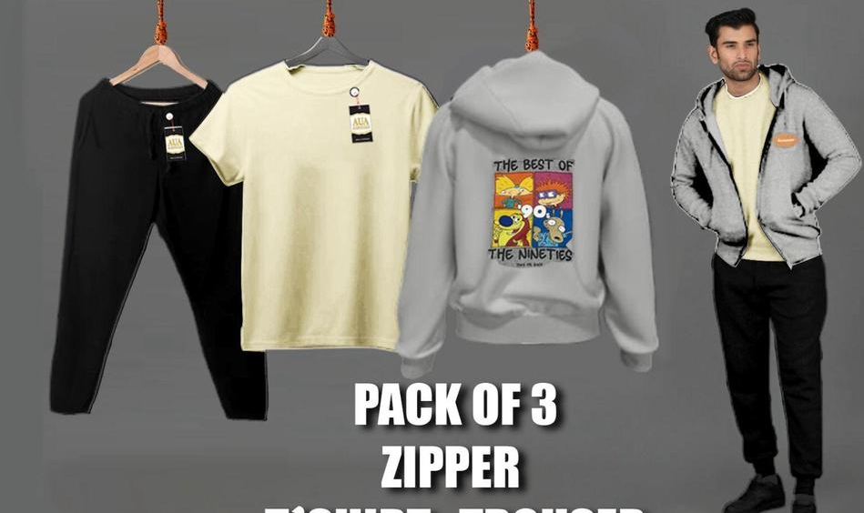 3 piece Man,s stiched fleece plain Treak suit