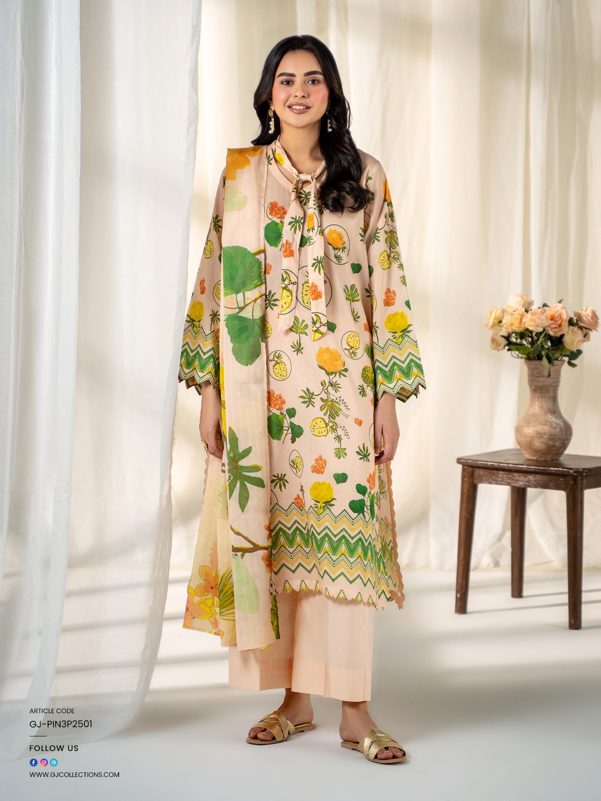 💯 Original Pop Inn by Gull Jee Lawn 3pc
