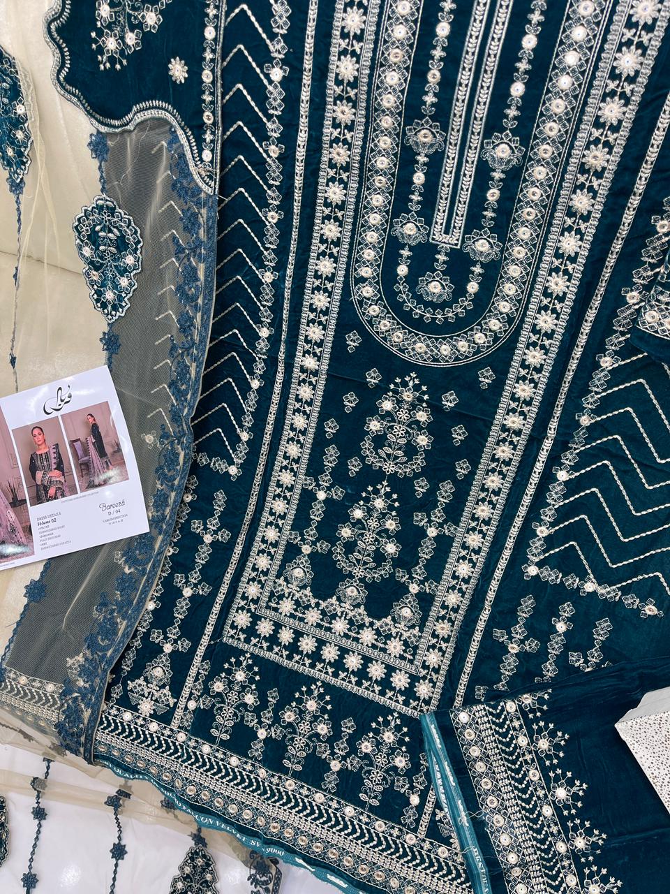 9K Micro Velvet 3pc Resham Work