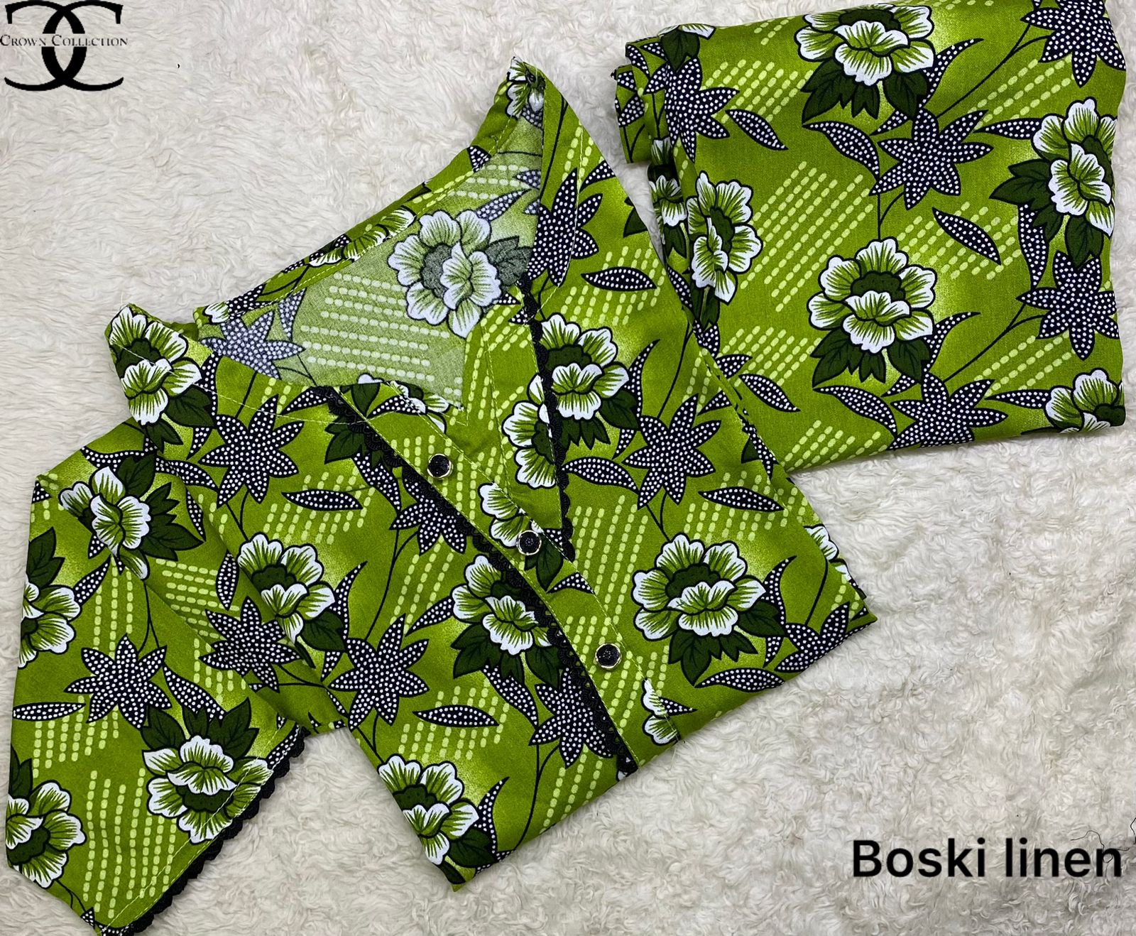 Available prints 🥰 linen boski   Printed 2pc suit with lace work imported fabric