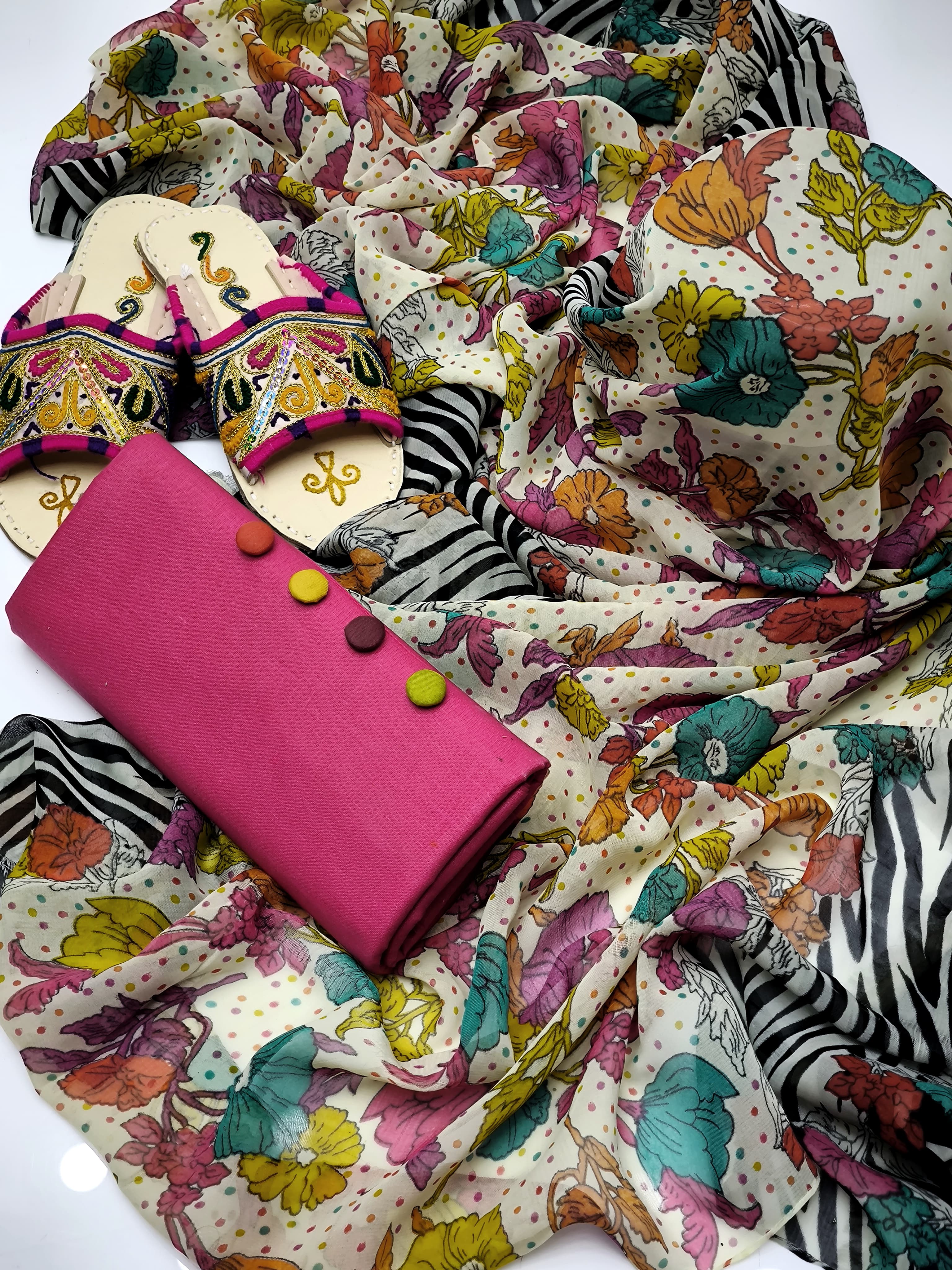 GTM Lawn With Crinkle Chiffon Dupatta
