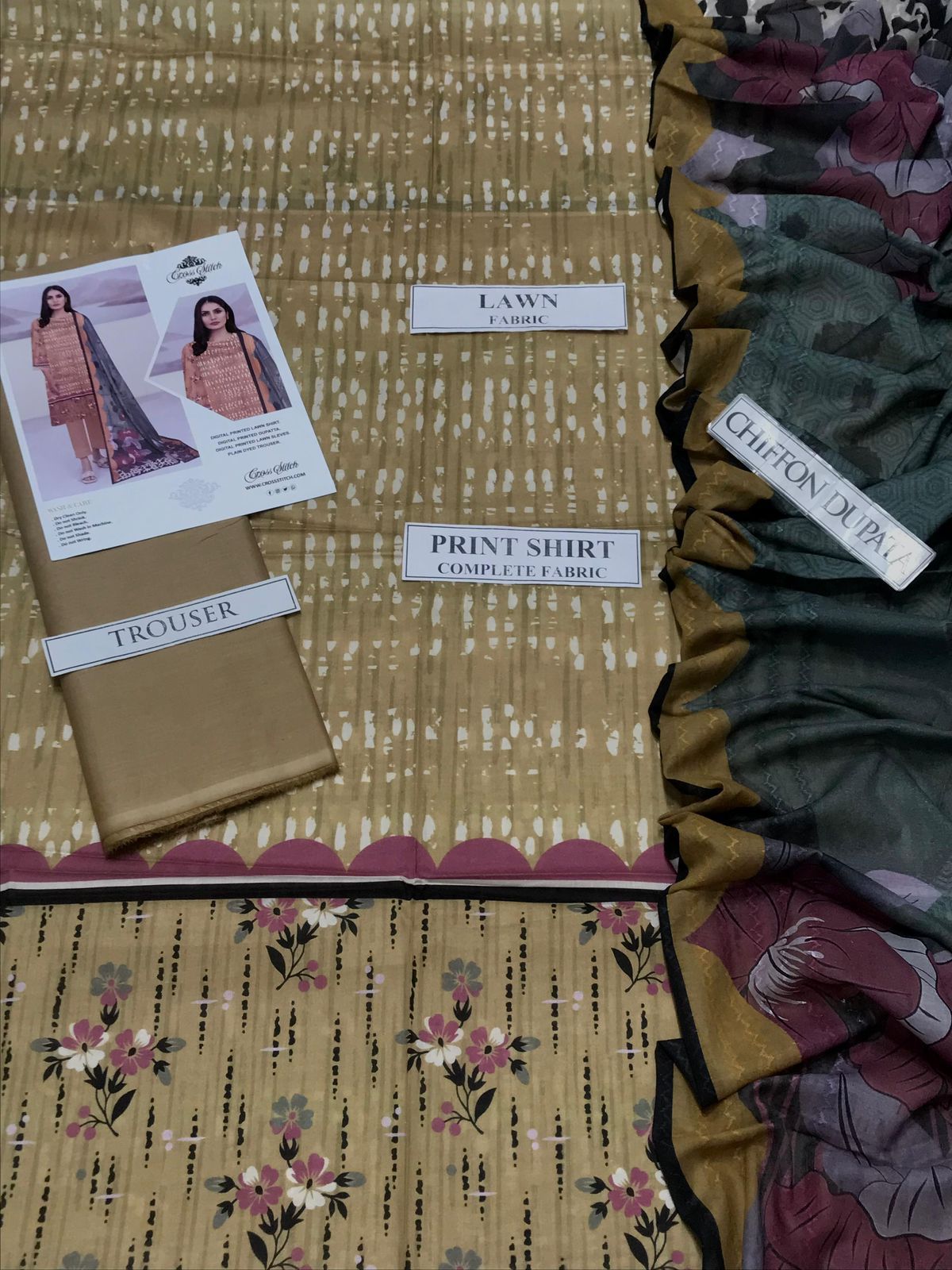Embroidered Lawn 3pc Unstitch 💞