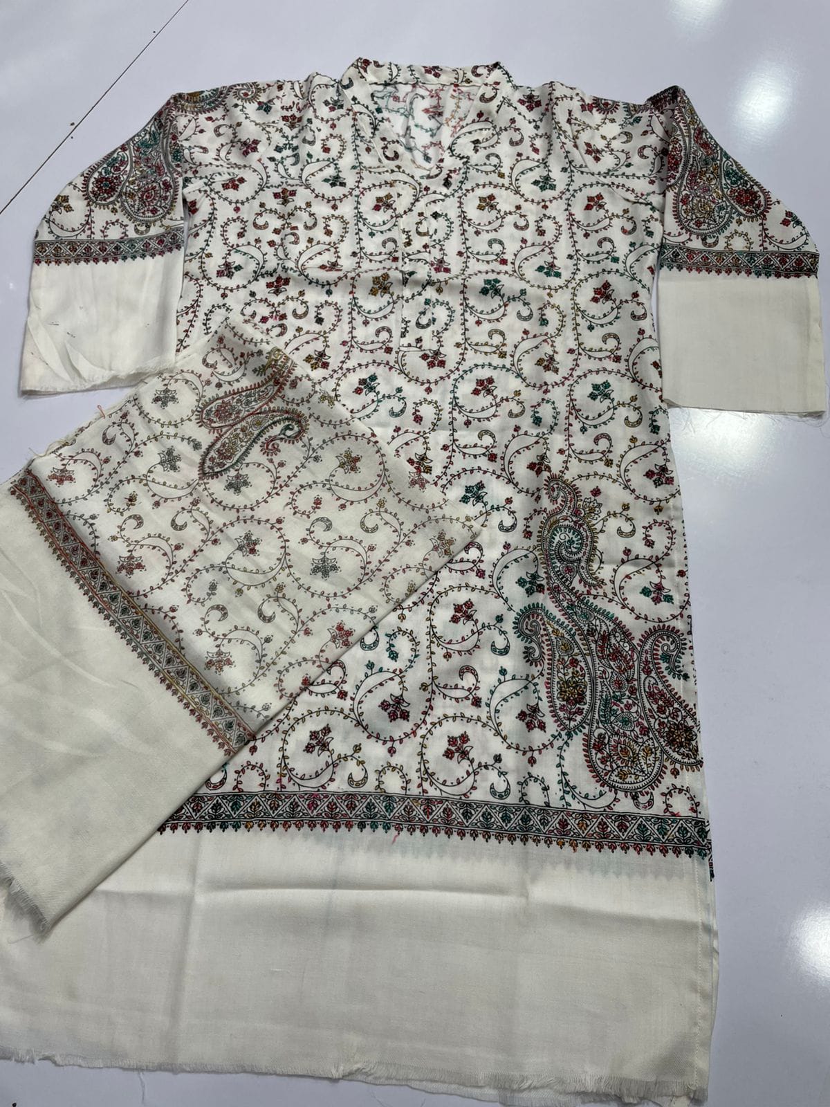 Pashmina 2pc Stitch Shirt & Shawl