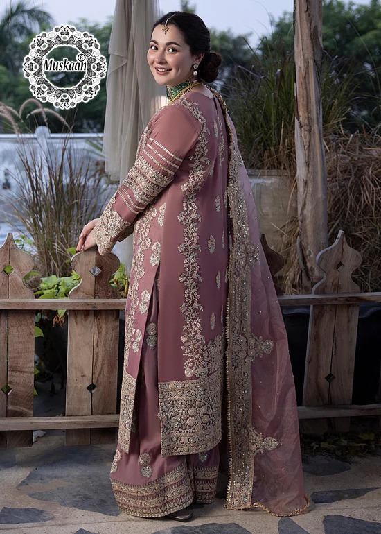 *Ali Xeeshan Luxury Wedding Formal Collection- Tea Pink*  *Fabric Details:*	  •Shirt: Net •Dupatta N
