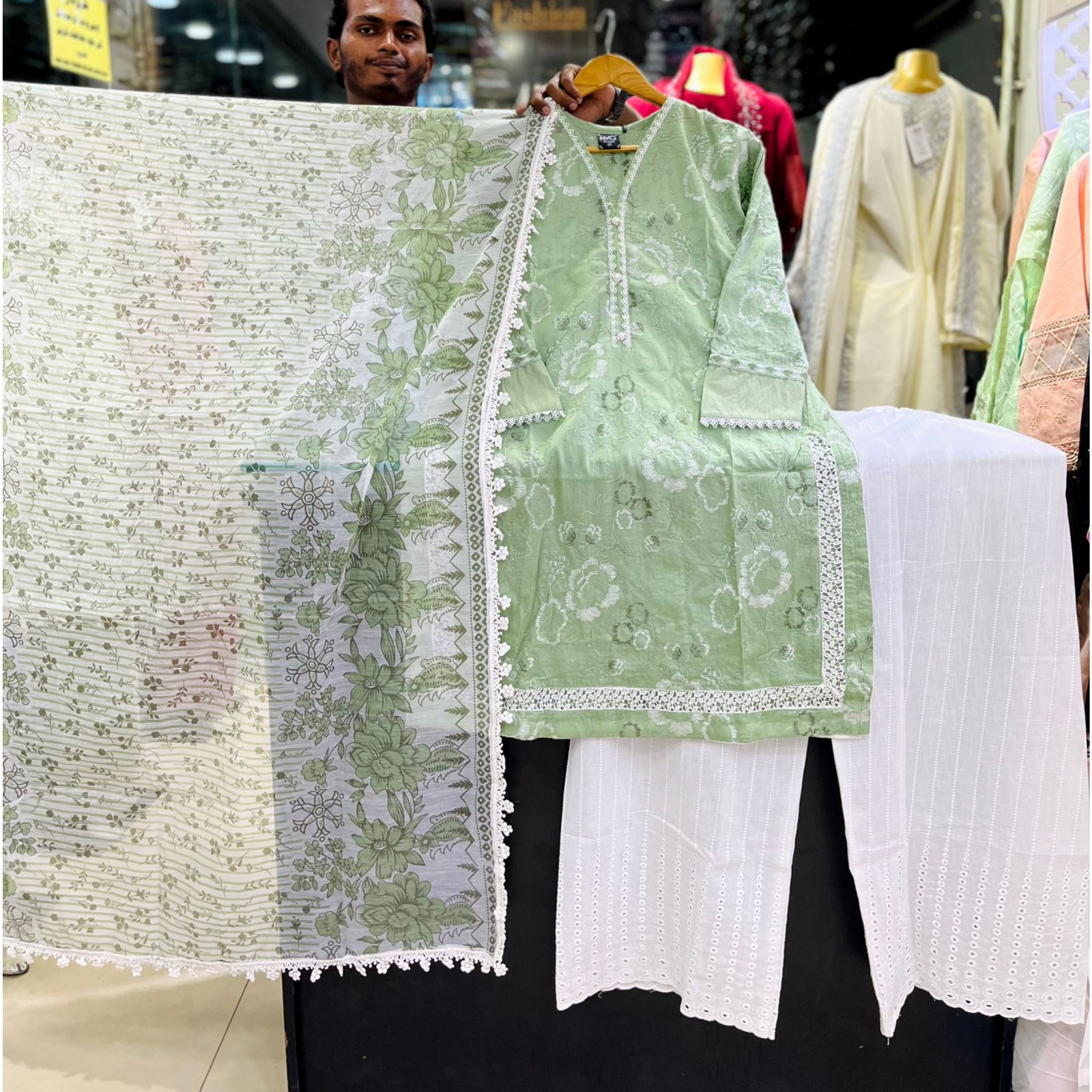 Cotton Embroidered 3pc Stitch 4