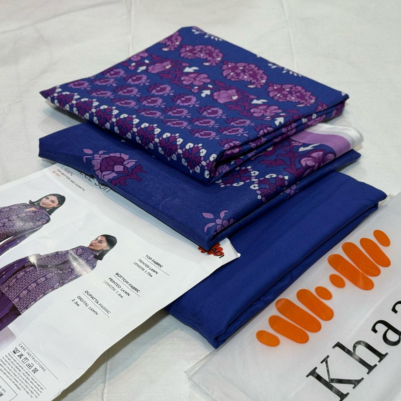 💯 Khaadi Lawn 3pc